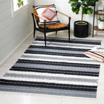 Safavieh Striped Kilim 103 Rug, STK103 - Black / Ivory