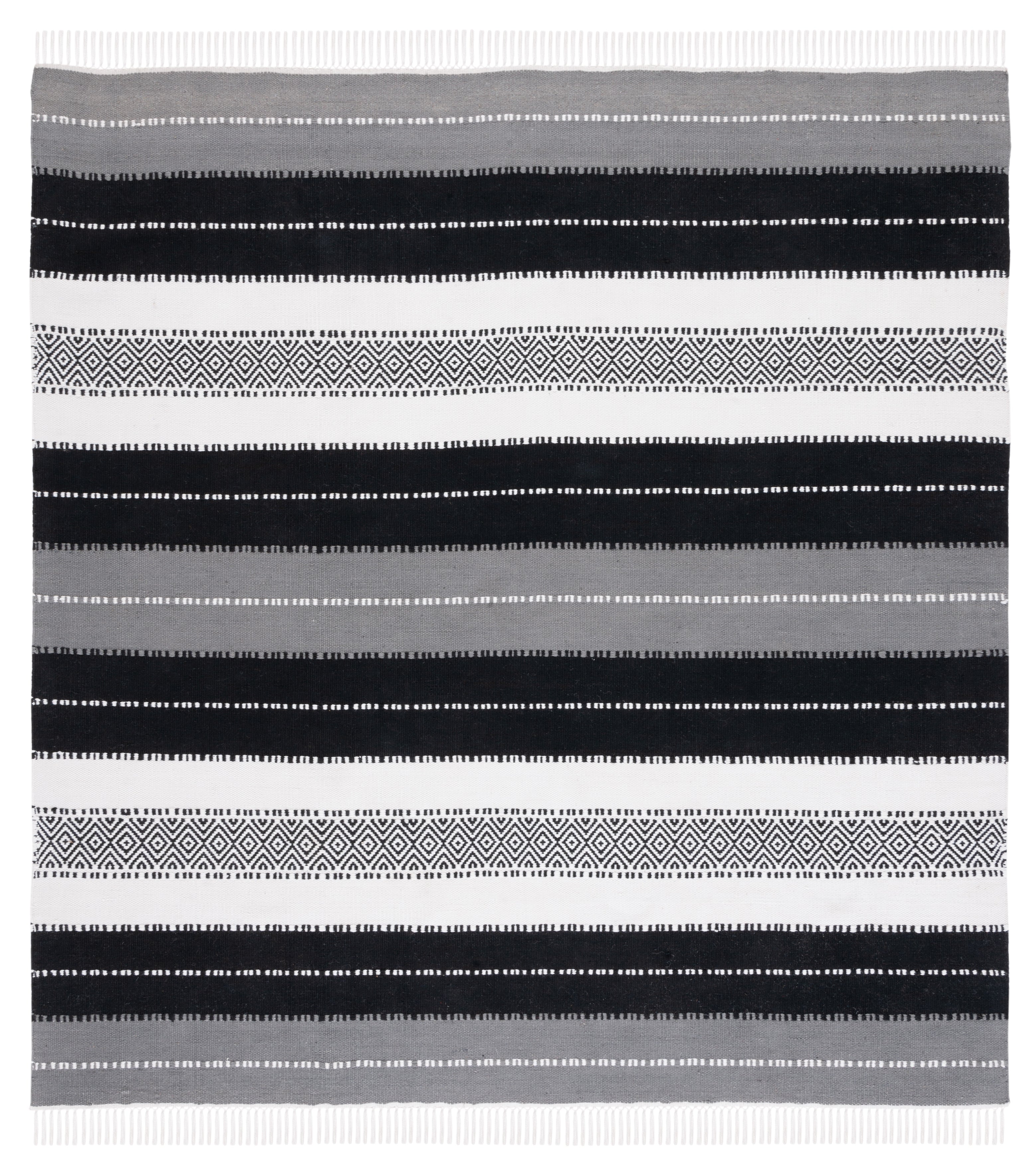 Safavieh Striped Kilim 103 Rug, STK103 - Black / Ivory