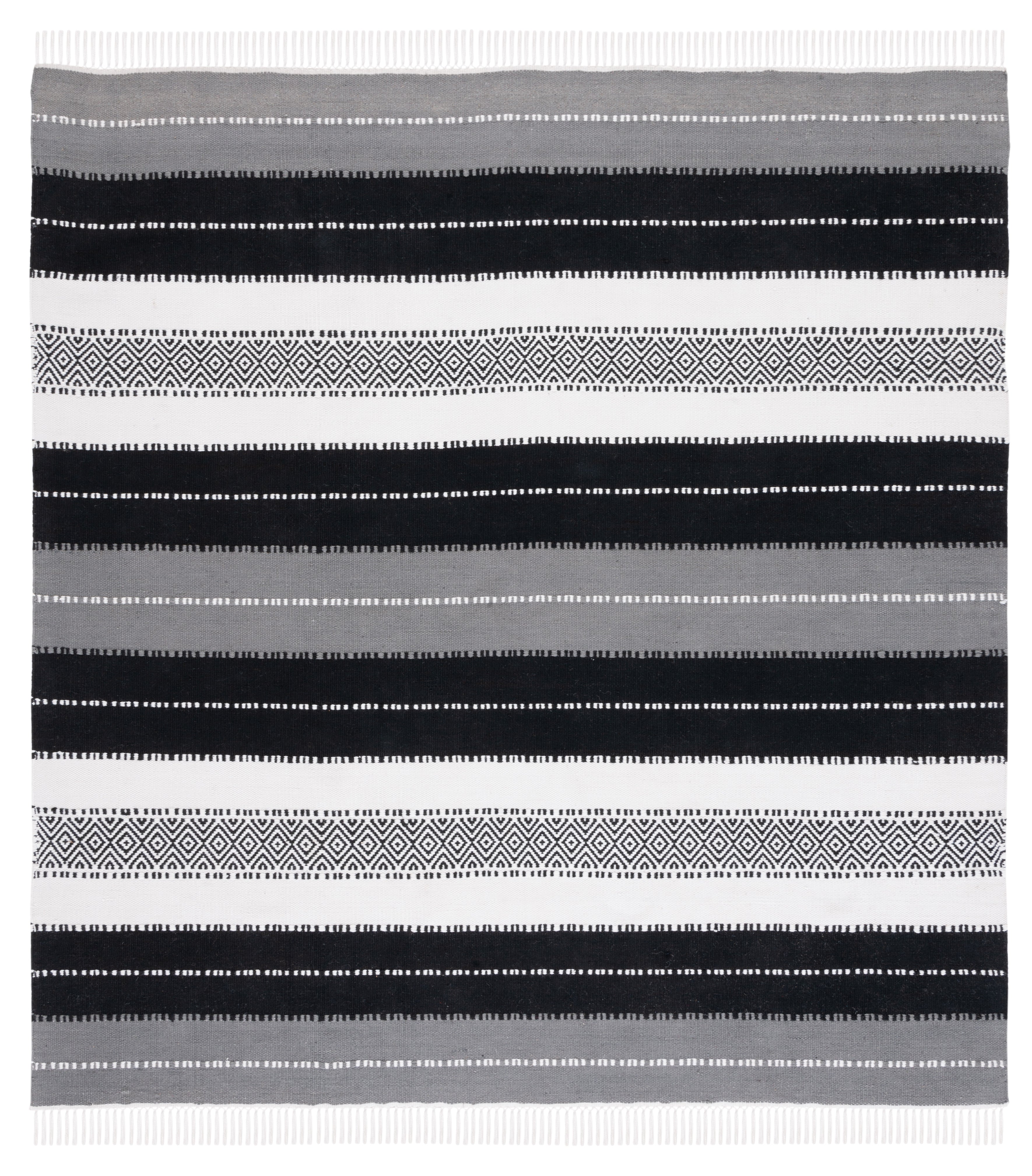 Safavieh Striped Kilim 103 Rug, STK103 - Black / Ivory