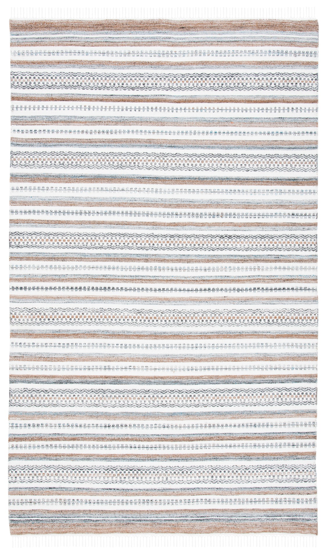 Safavieh Striped Kilim 106 Rug, STK106 - Grey / Ivory