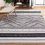 Safavieh Striped Kilim 200 Rug, STK200 - Black / Ivory