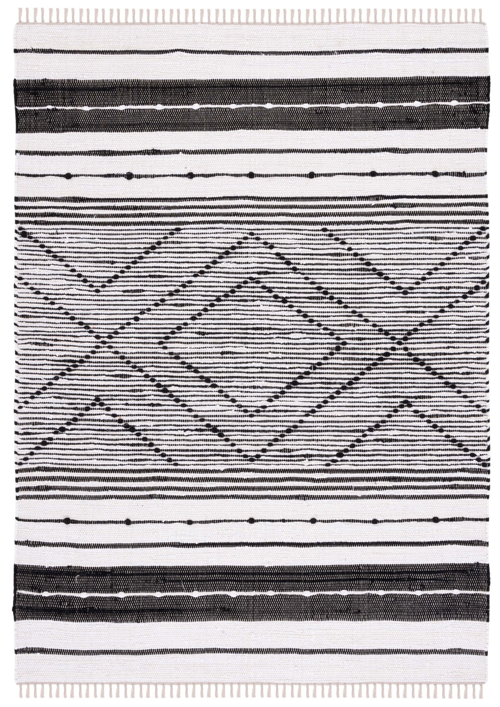 Safavieh Striped Kilim 200 Rug, STK200 - Black / Ivory