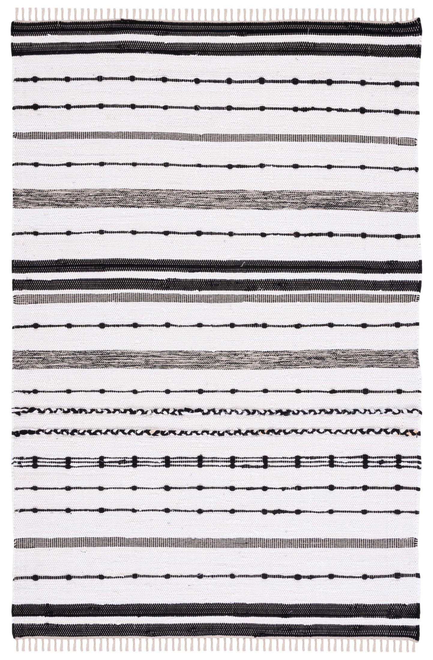 Safavieh Striped Kilim 201 Rug, STK201 - Ivory / Black