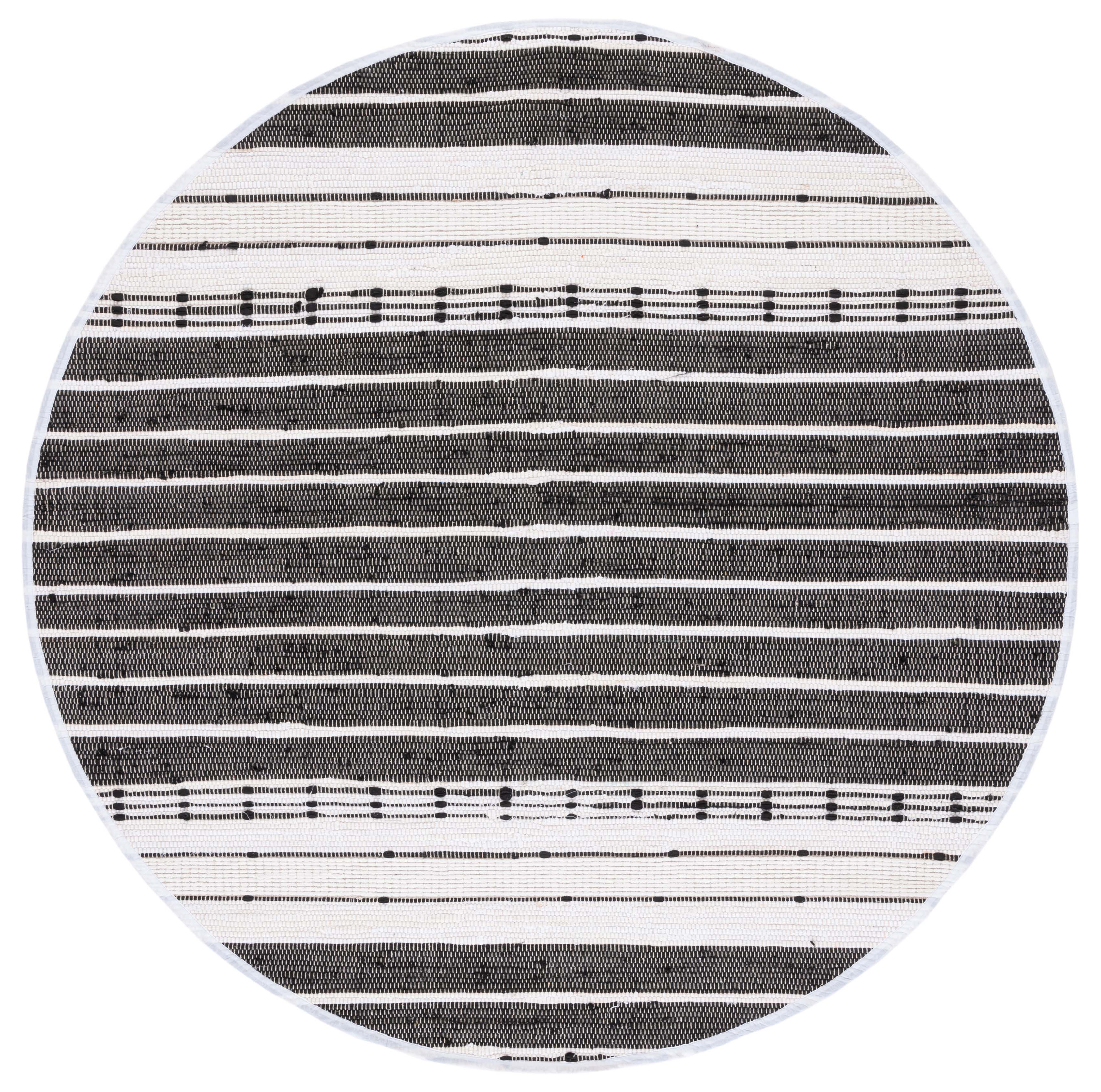 Safavieh Striped Kilim 202 Rug, STK202 - Black / Ivory