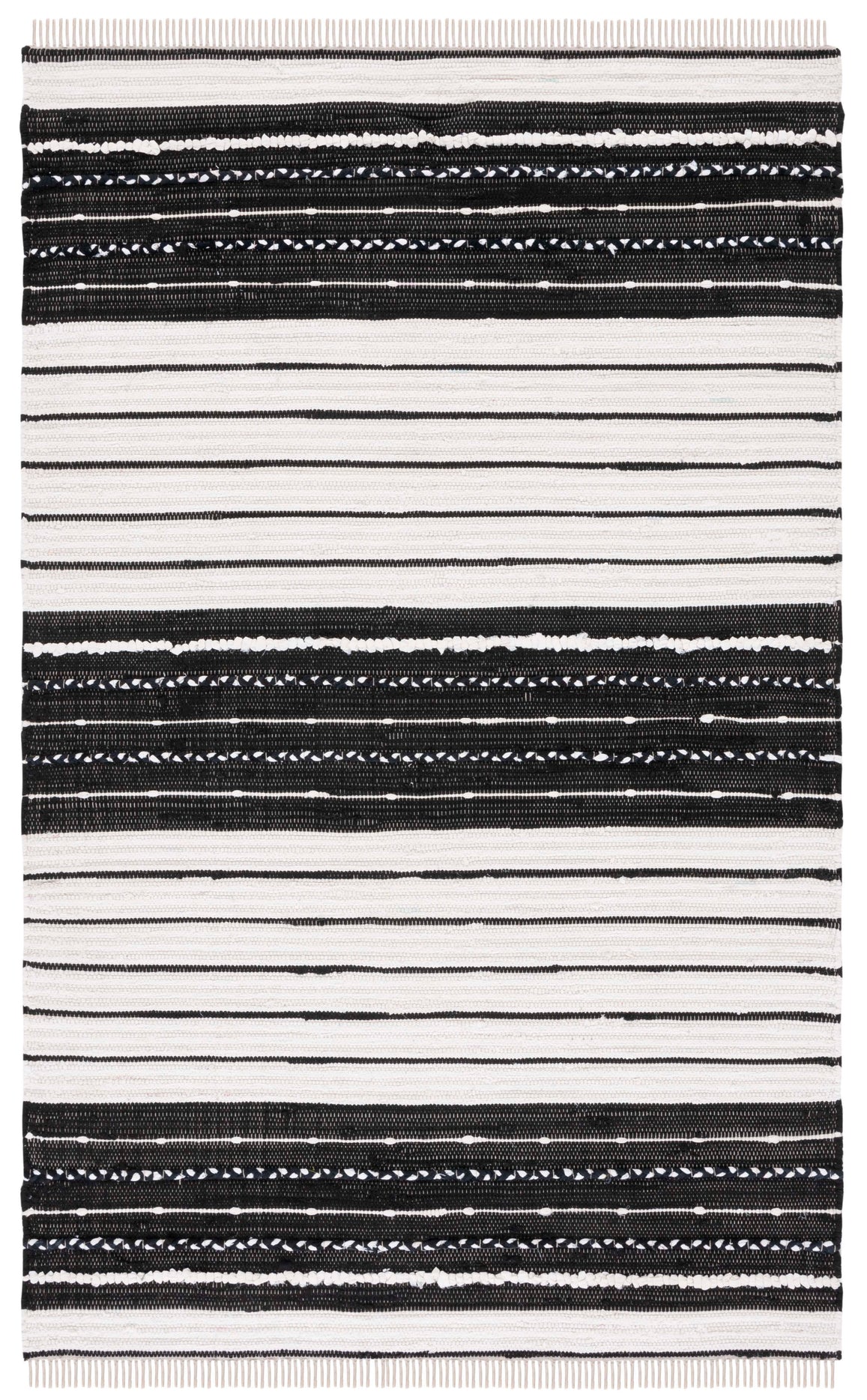 Safavieh Striped Kilim 207 Rug, STK207 - Black / Ivory