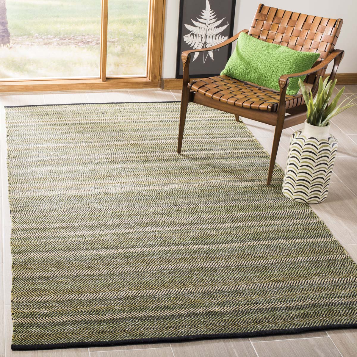 Safavieh Striped Kilim 421 Rug, STK421 - Green