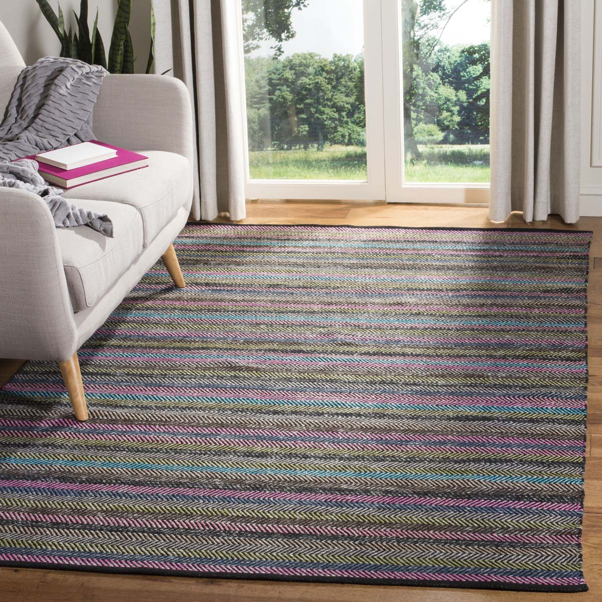 Safavieh Striped Kilim 421 Rug, STK421 - Grey / Multi