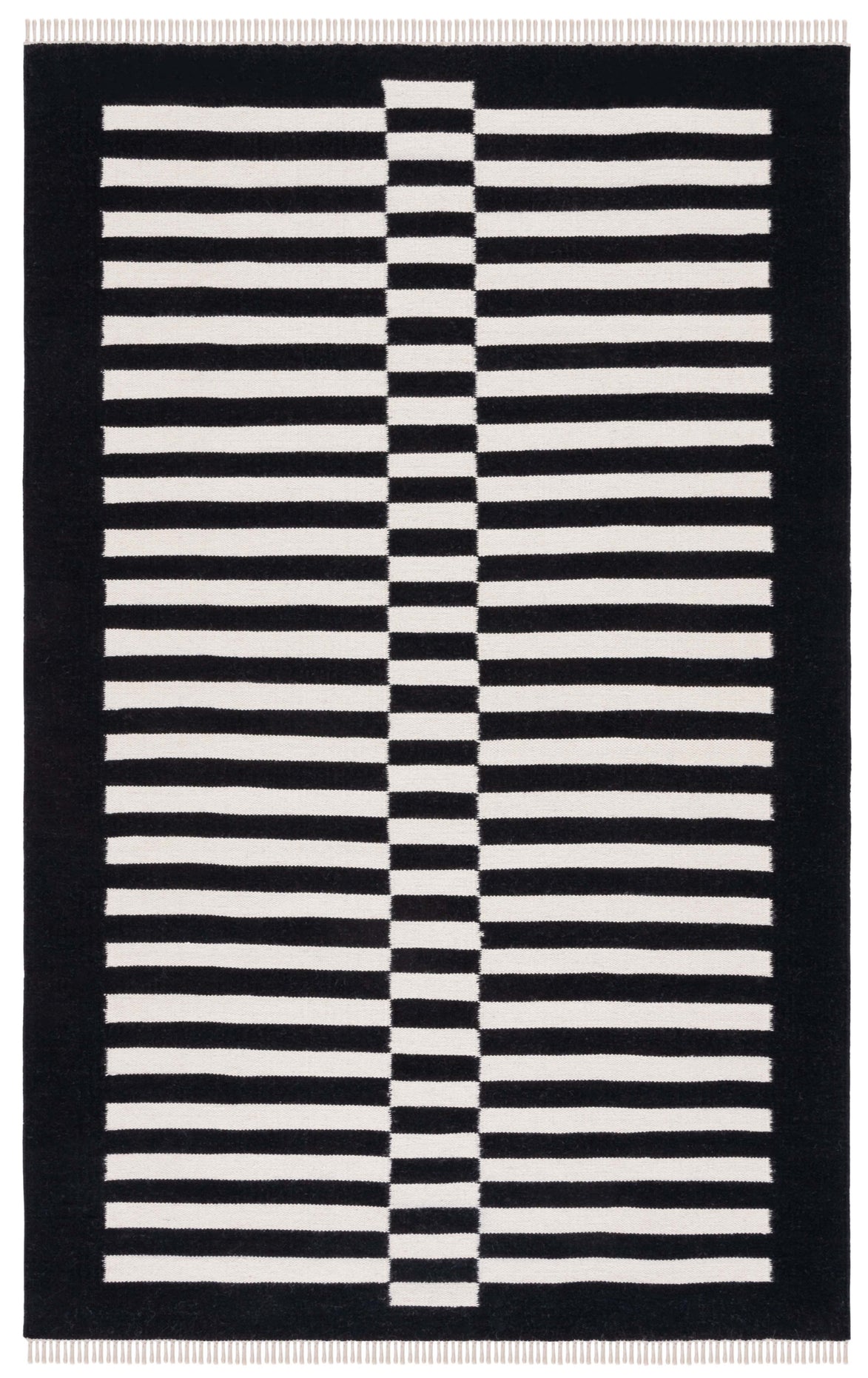 Safavieh Striped Kilim 805 Rug, STK805 - Black / Ivory