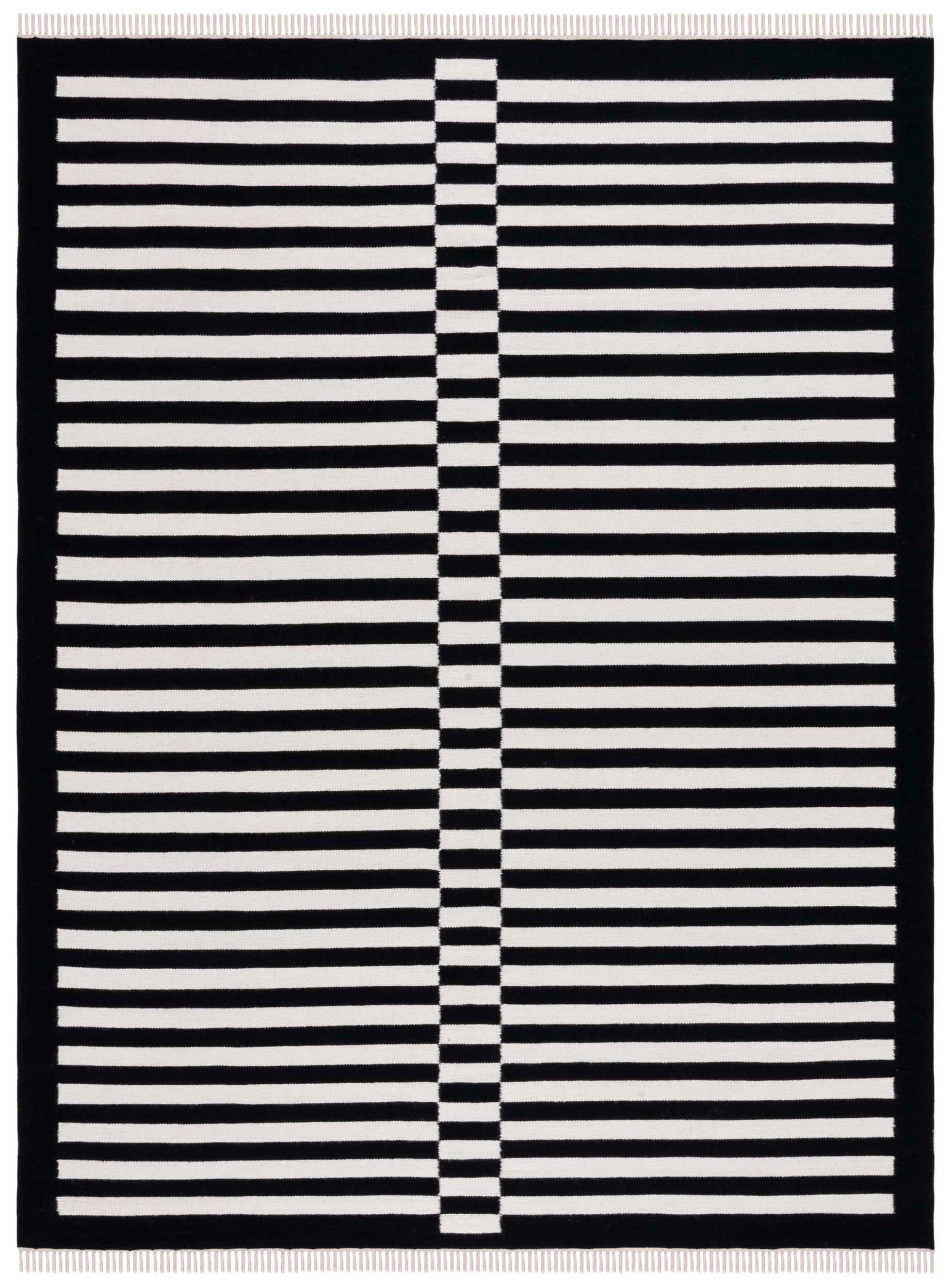 Safavieh Striped Kilim 805 Rug, STK805 - Black / Ivory