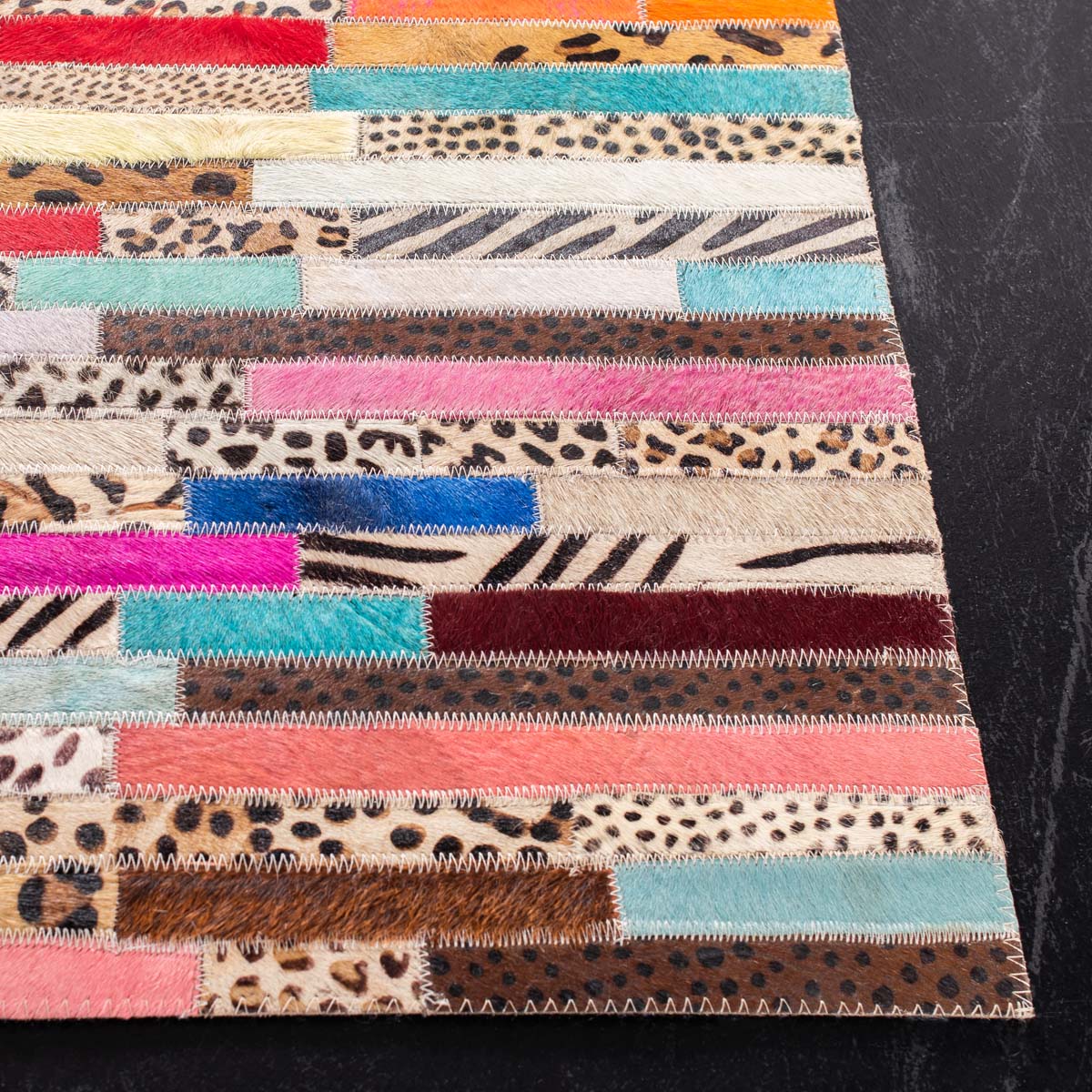 Safavieh Studio Leather 808 Rug, STL808 - Ivory / Blue