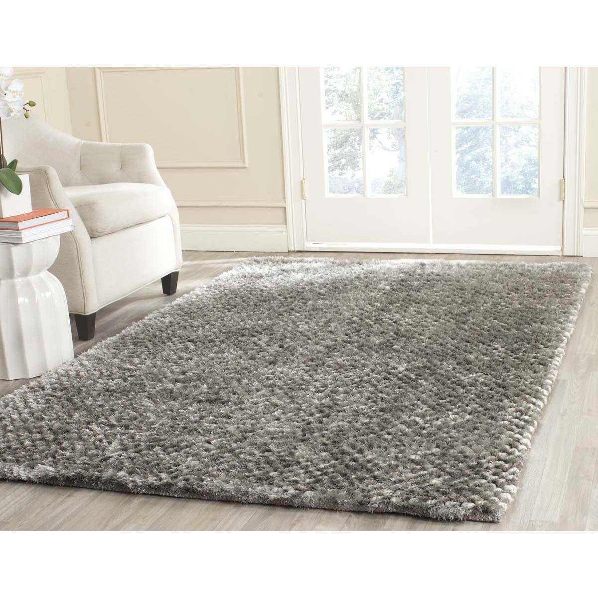 Safavieh Saint Tropez Shag 641 Rug, STS641 - Silver