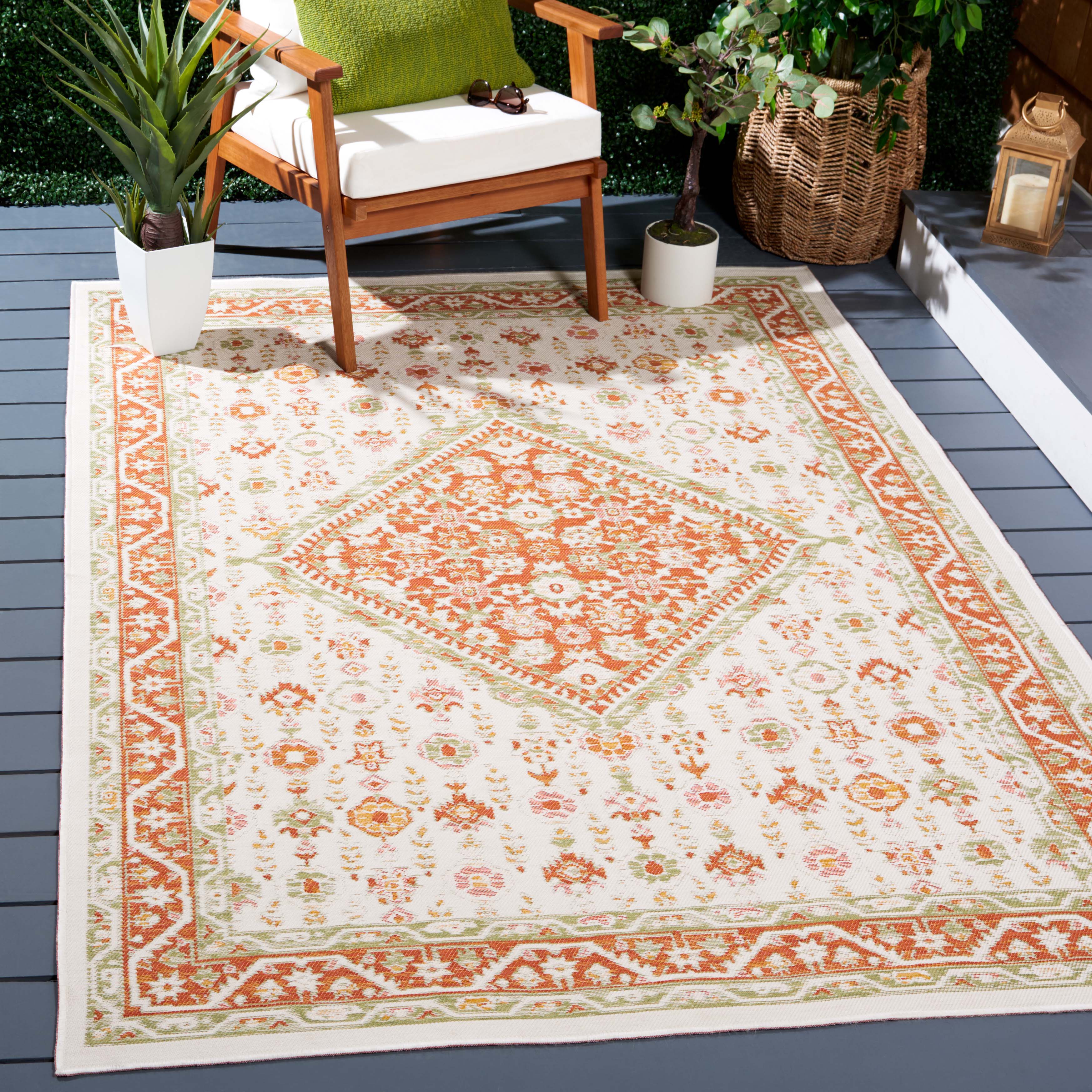 Safavieh Sunrise 620 Rug, SUN620 - Ivory / Rust Sage
