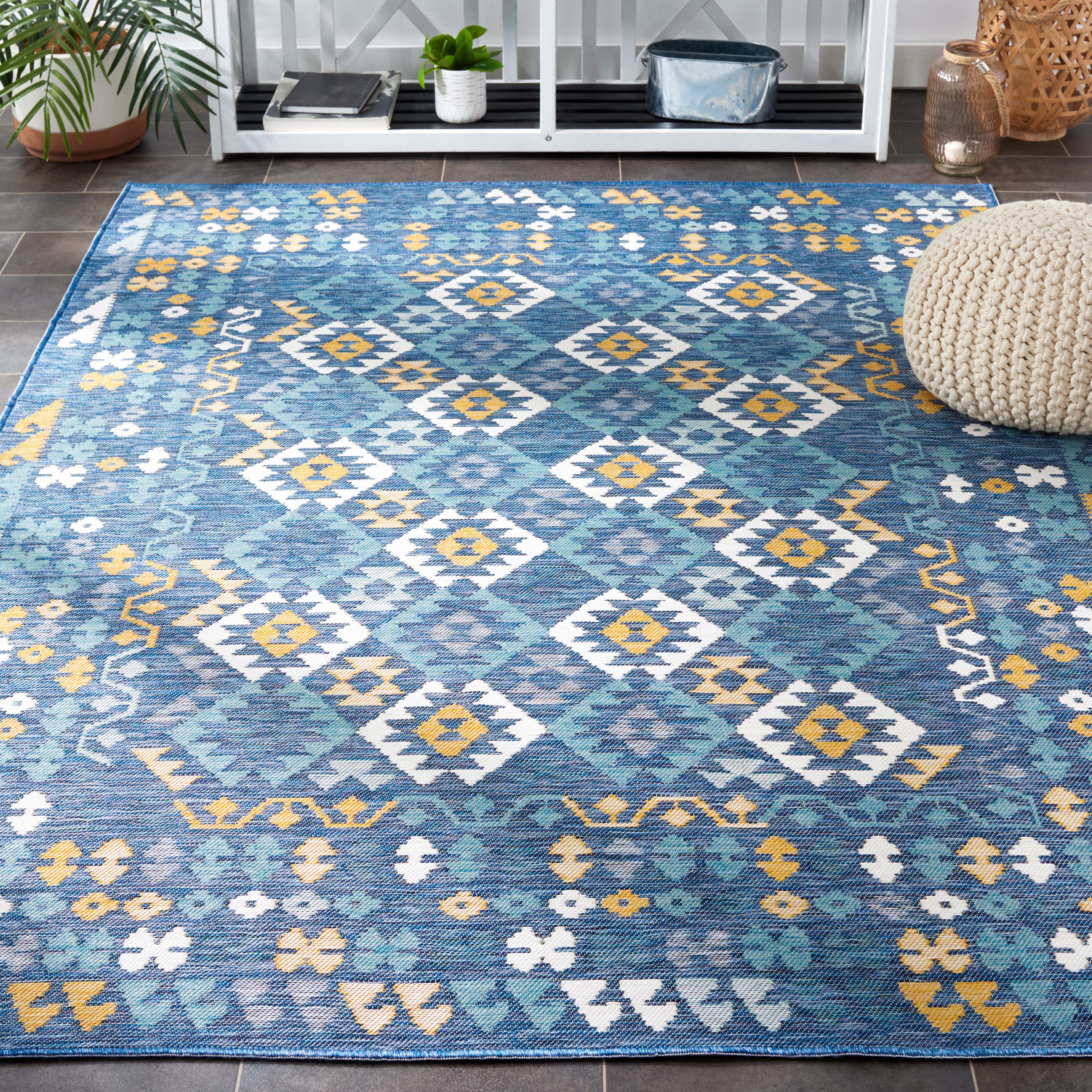 Safavieh Sunrise 622 Rug, SUN622 - Ivory / Blue Gold