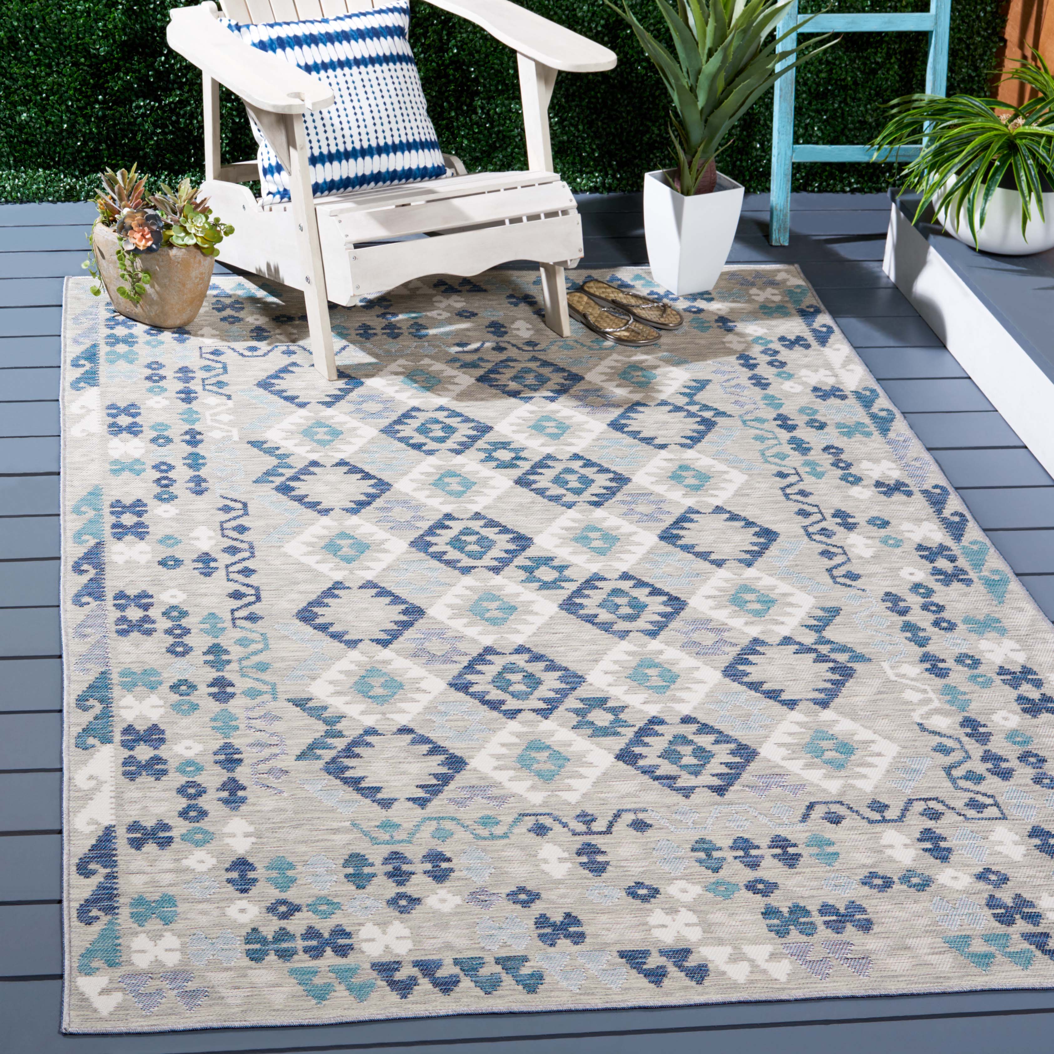 Safavieh Sunrise 622 Rug, SUN622 - Grey / Blue Ivory