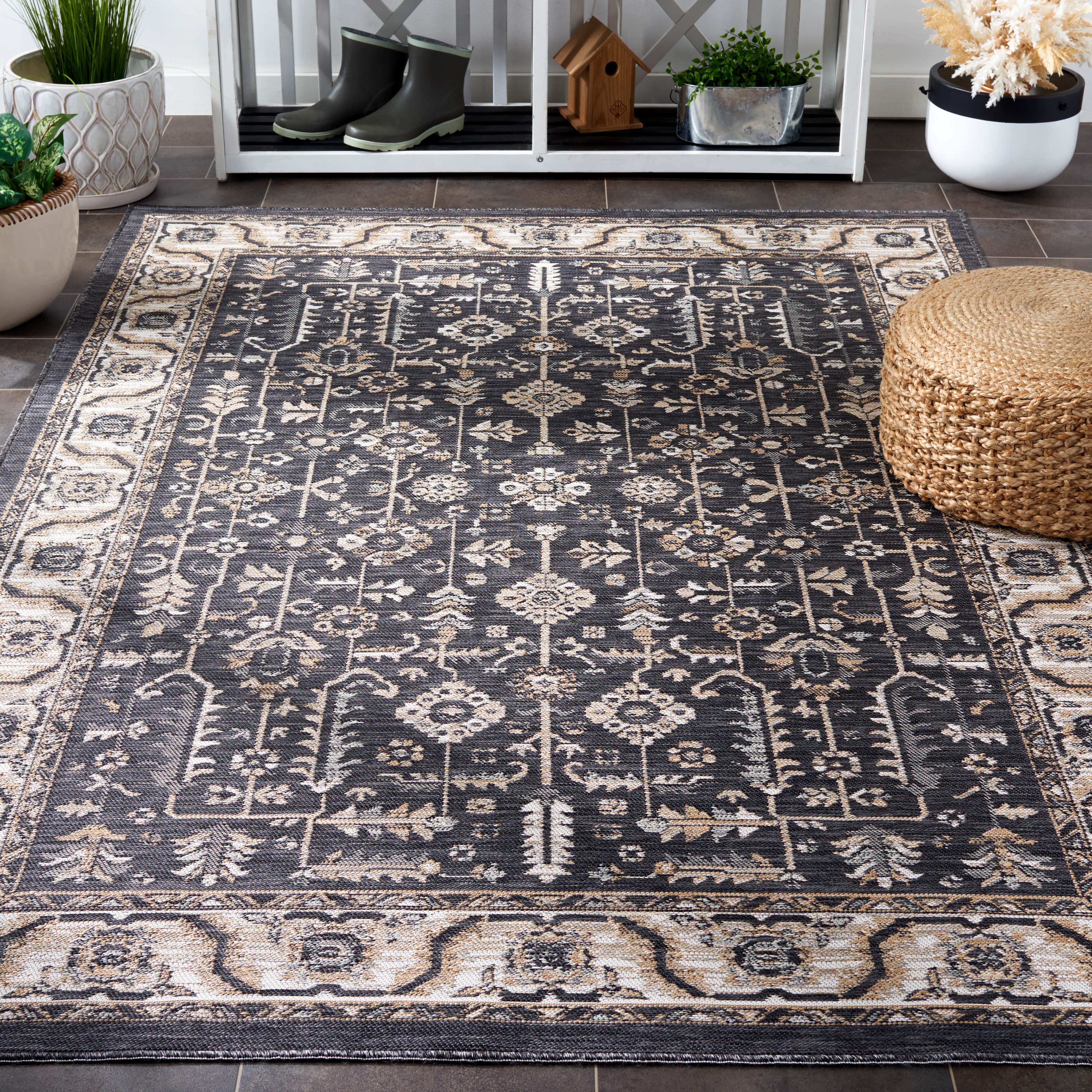 Safavieh Sunrise 627 Rug, SUN627 - Ivory / Grey Black