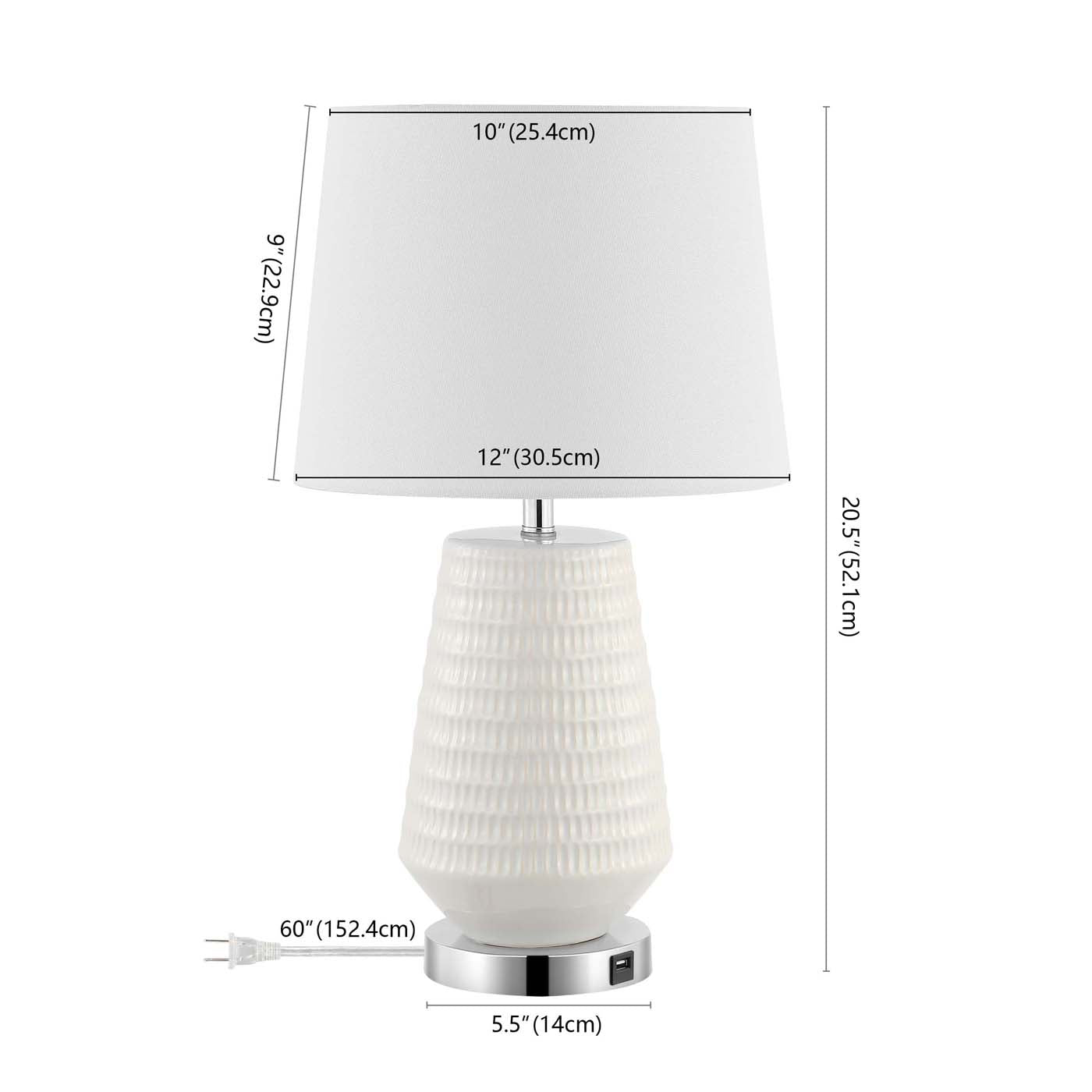 Safavieh Stark Table Lamp with USB , TBL4087 - White