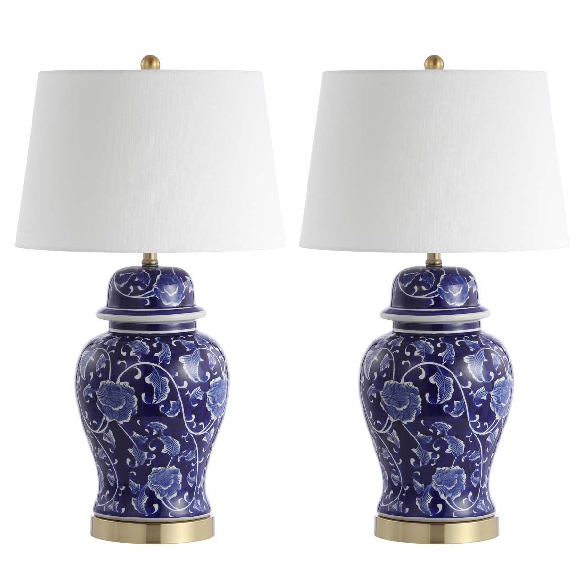 Safavieh Aharon Table Lamp, TBL4157 - Navy/White (Set of 2)