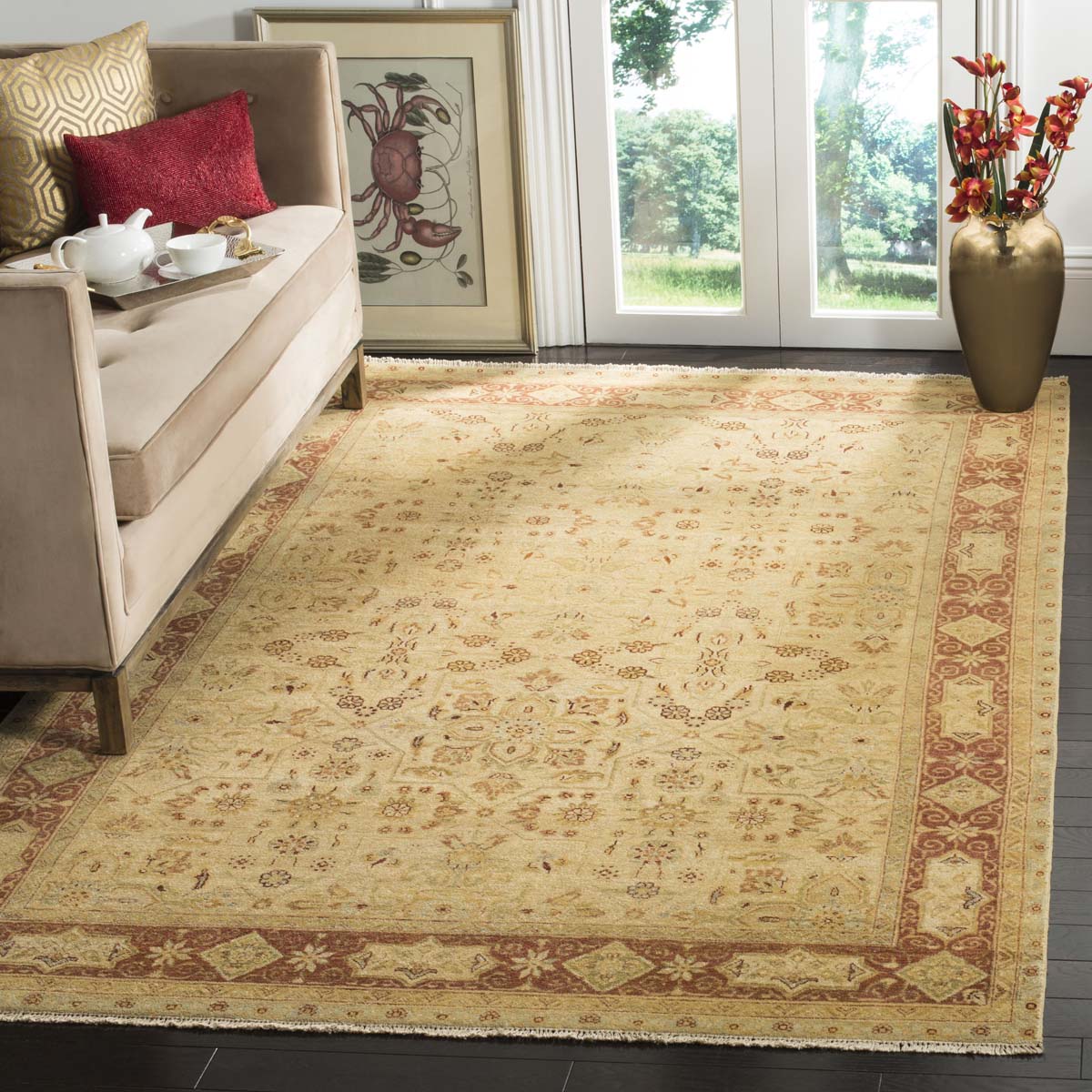 Safavieh Tabriz 424 Rug, TBZ424 - Beige / Rust