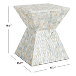 Safavieh Aquamarine Square Mosaic Stool , TRB1006 - Multi / Blue