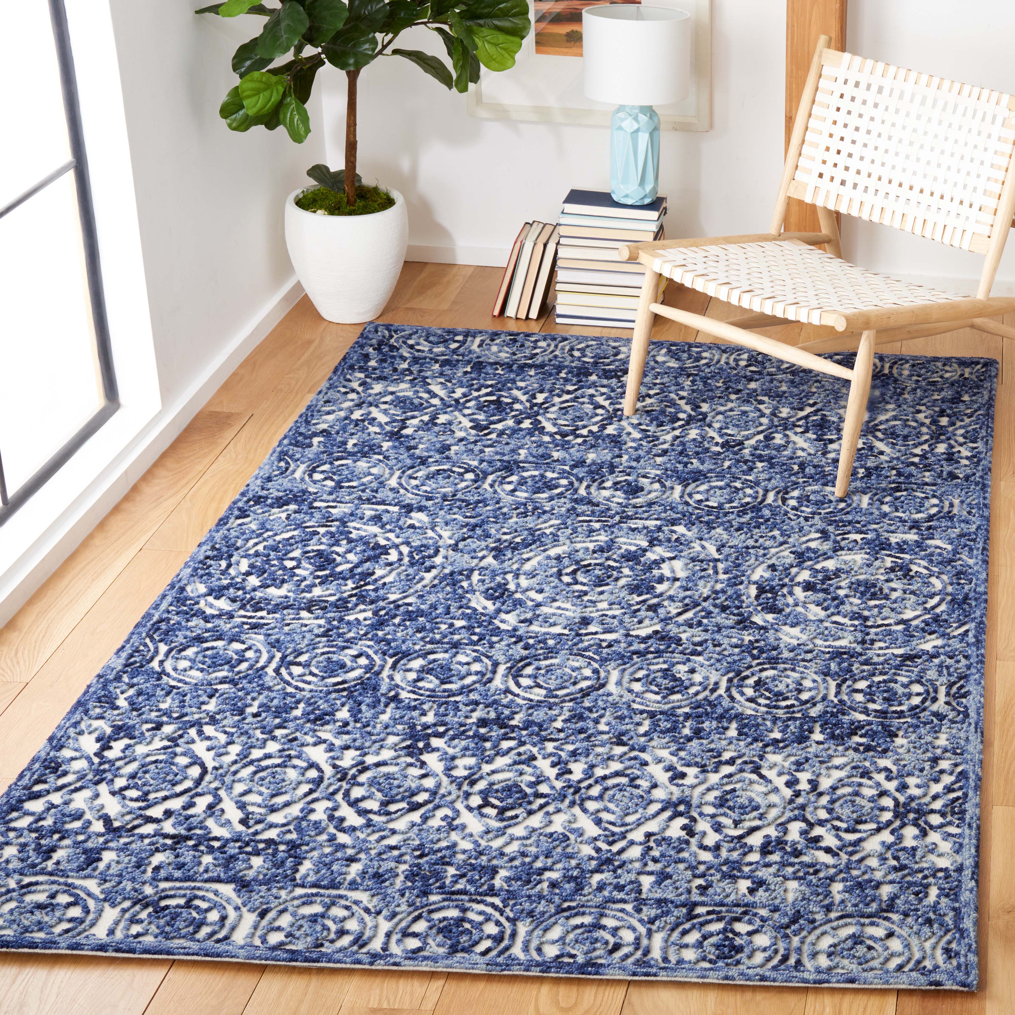 Safavieh Trace 701 Rug, TRC701 - Navy / Ivory