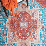 Safavieh Tucson 120 Rug, TSN120 - Aqua / Rust