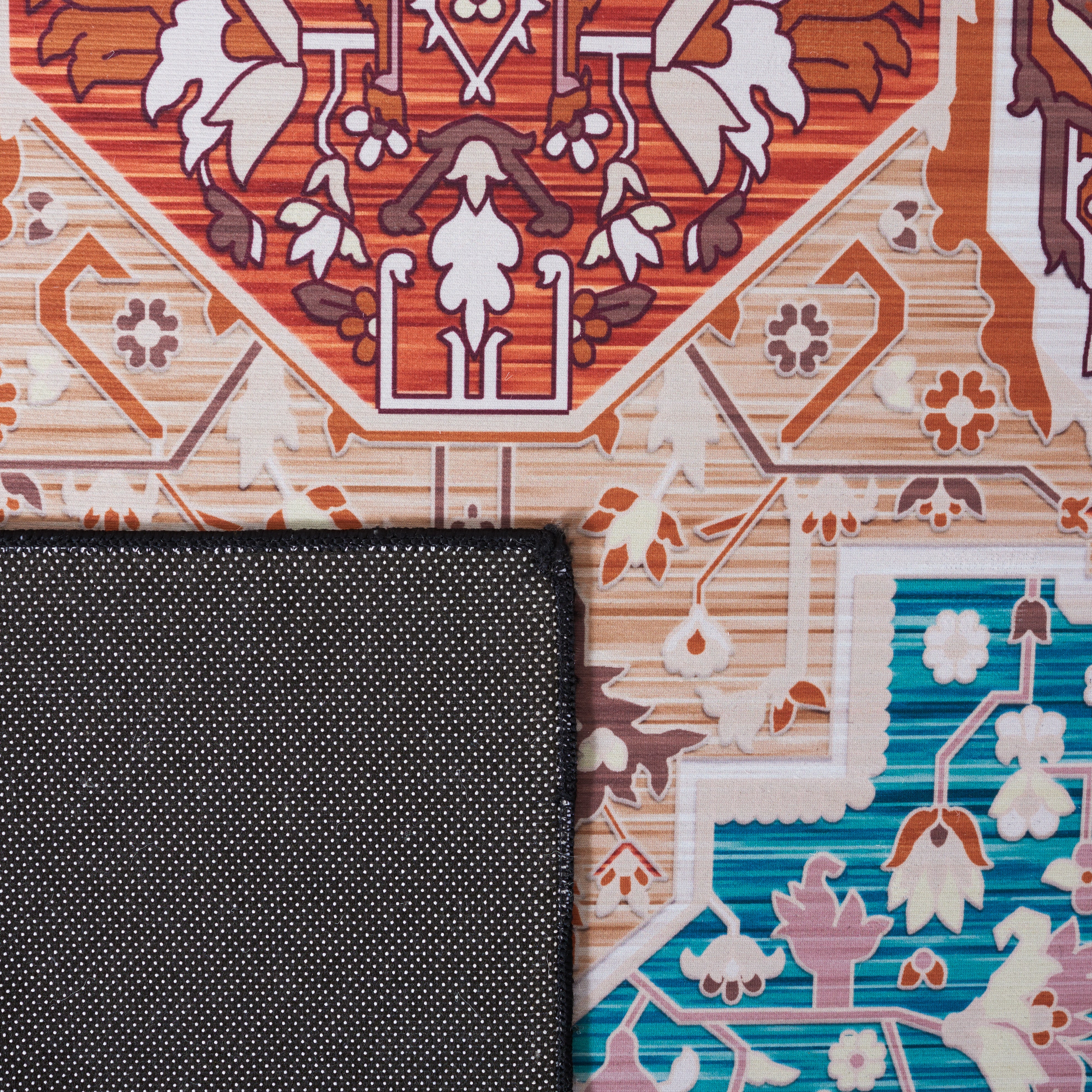Safavieh Tucson 120 Rug, TSN120 - Aqua / Rust
