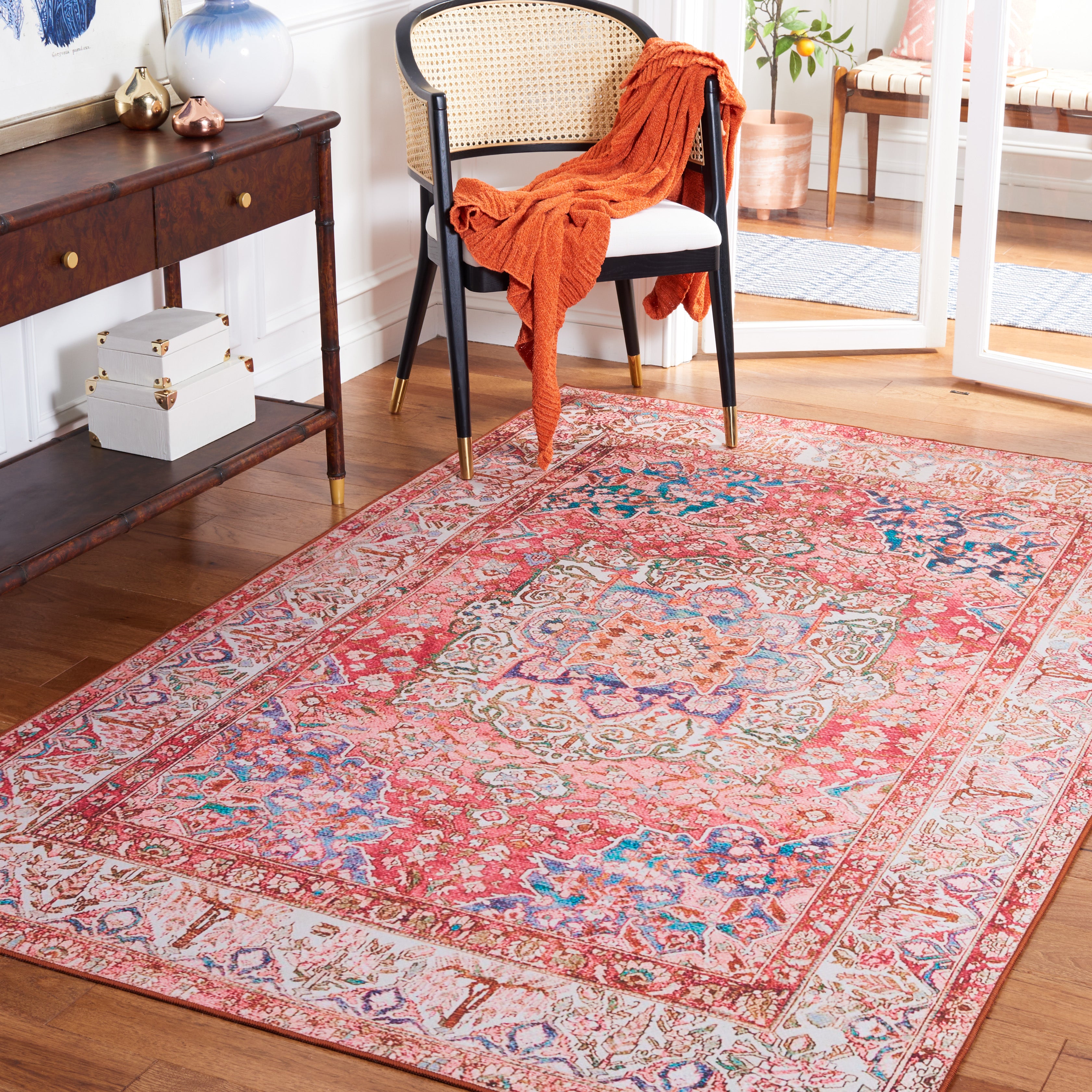 Safavieh Tucson 122 Rug, TSN122 - Rose / Beige
