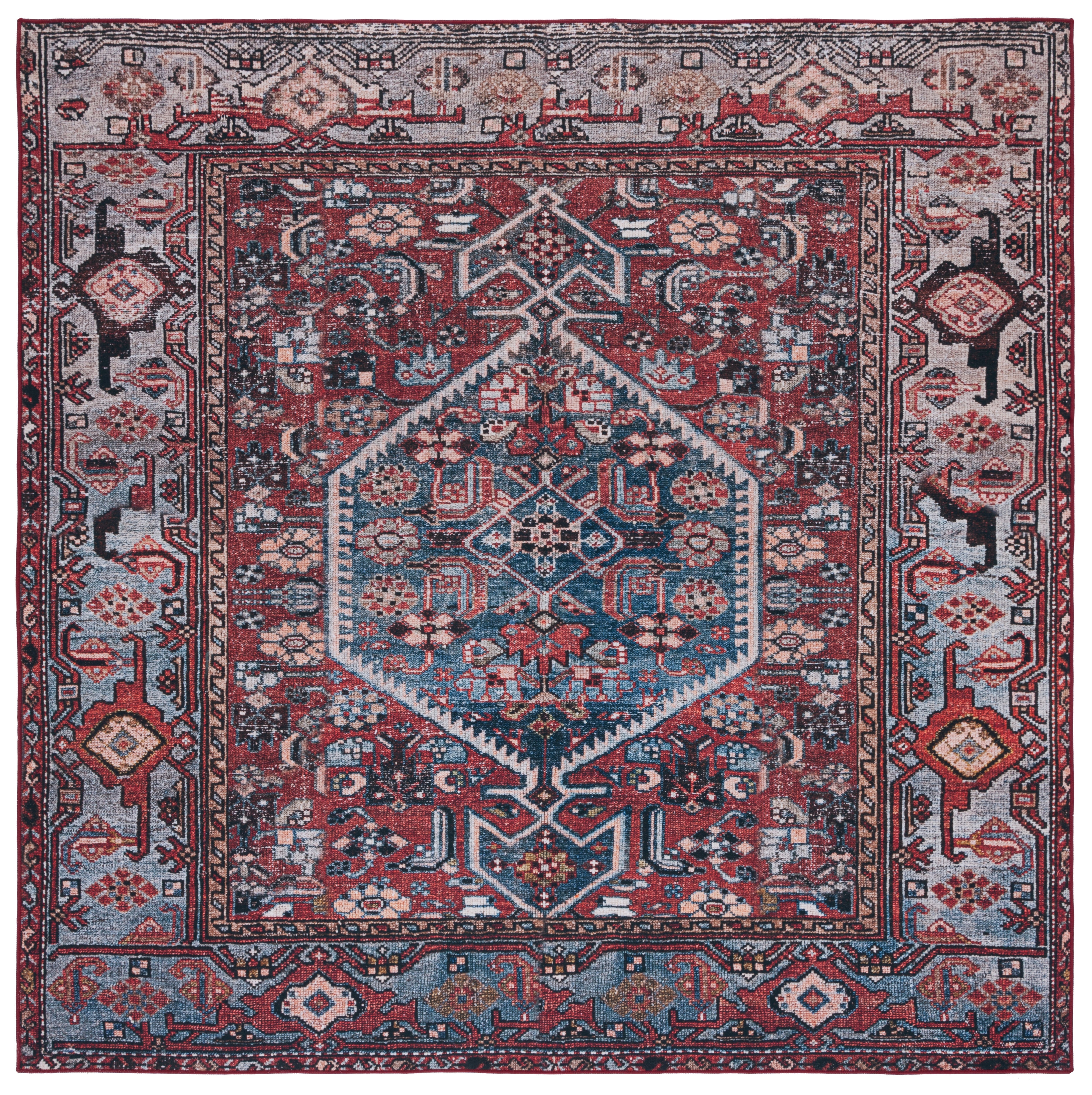 Safavieh Tucson 126 Rug, TSN126 - Rust / Blue