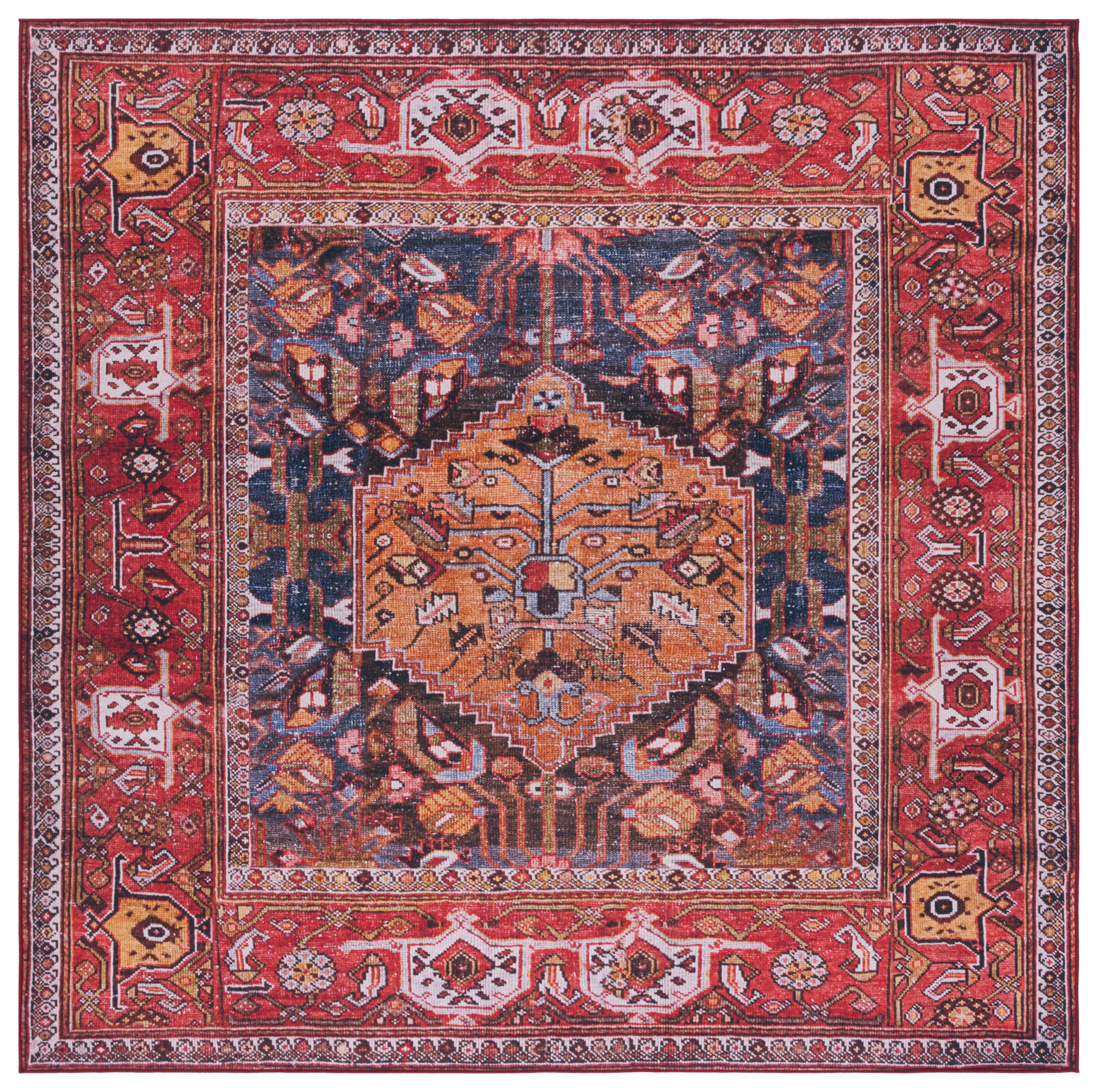 Safavieh Tucson 127 Rug, TSN127 - Navy / Rust