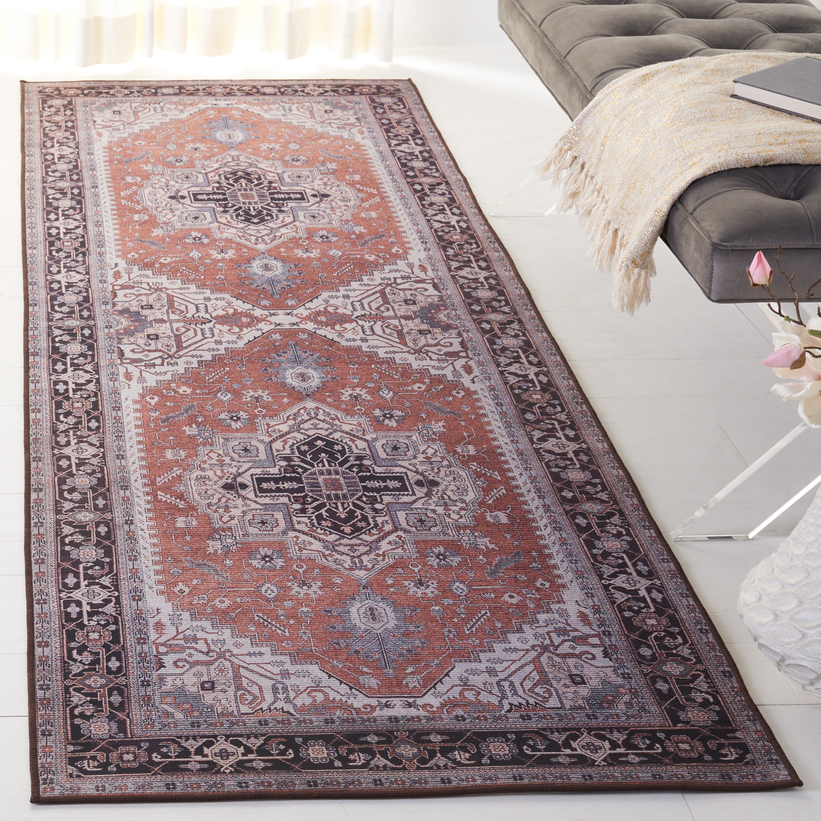 Safavieh Tucson 128 Rug, TSN128 - Rust / Navy