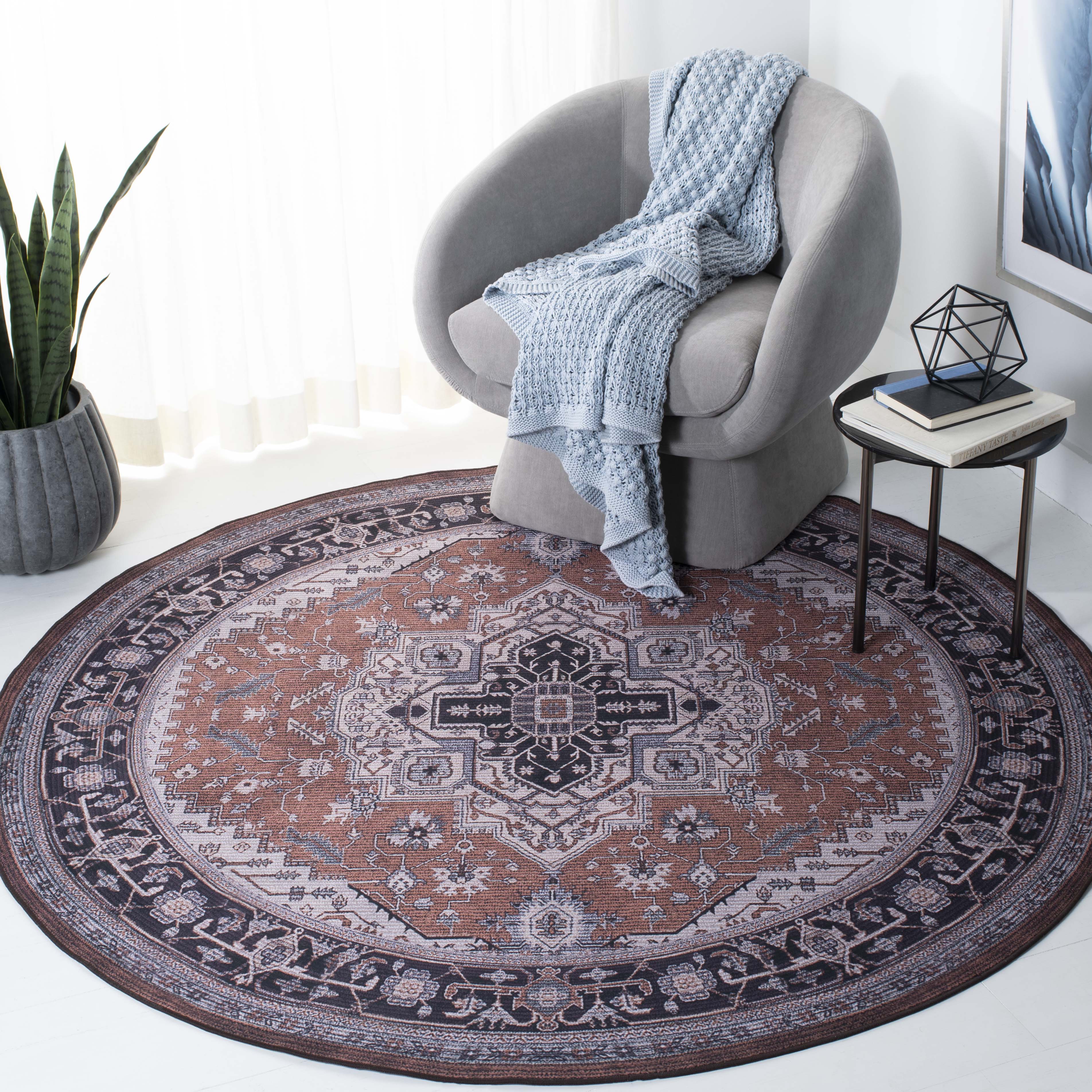 Safavieh Tucson 128 Rug, TSN128 - Rust / Navy