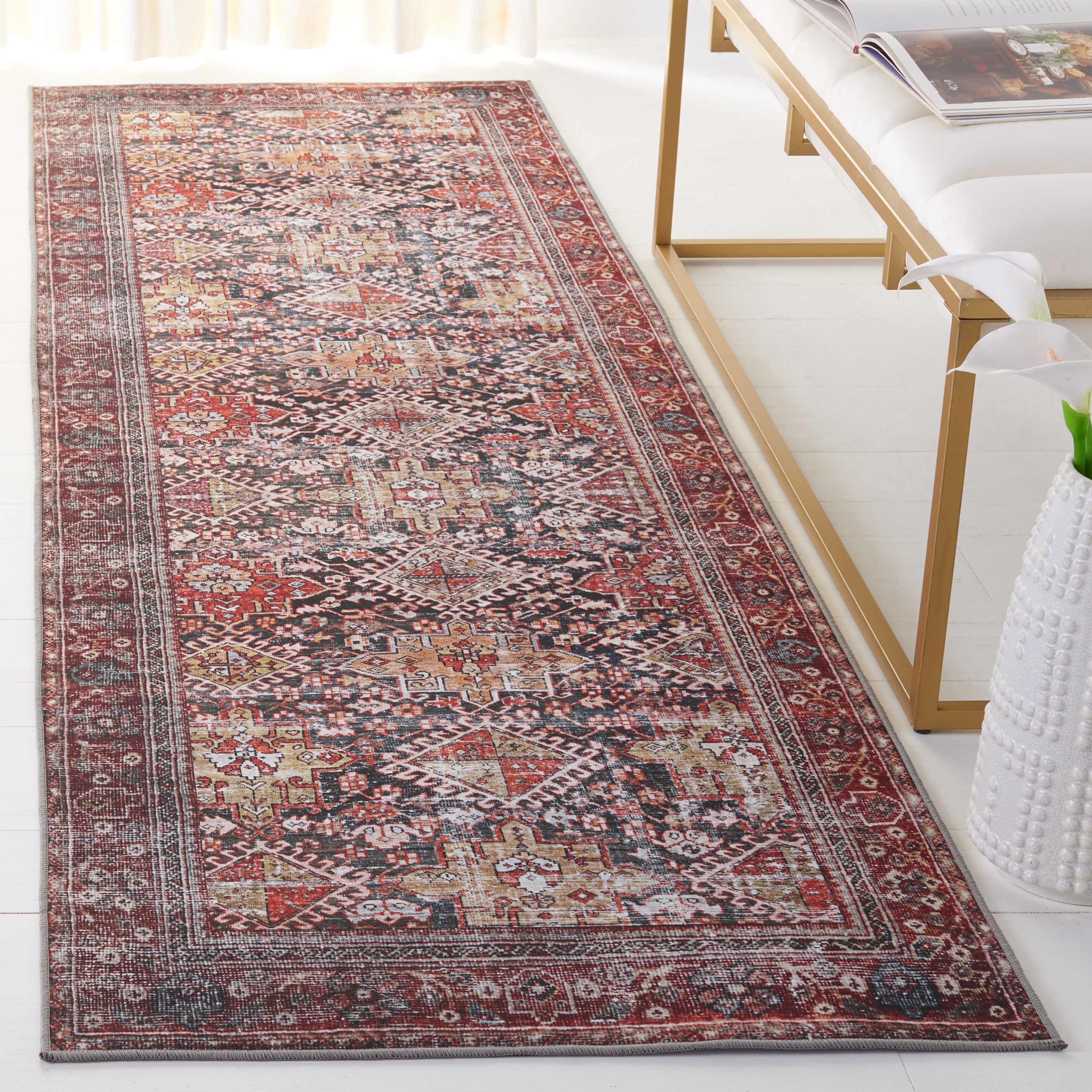 Safavieh Tucson 130 Rug, TSN130 - Navy / Rust