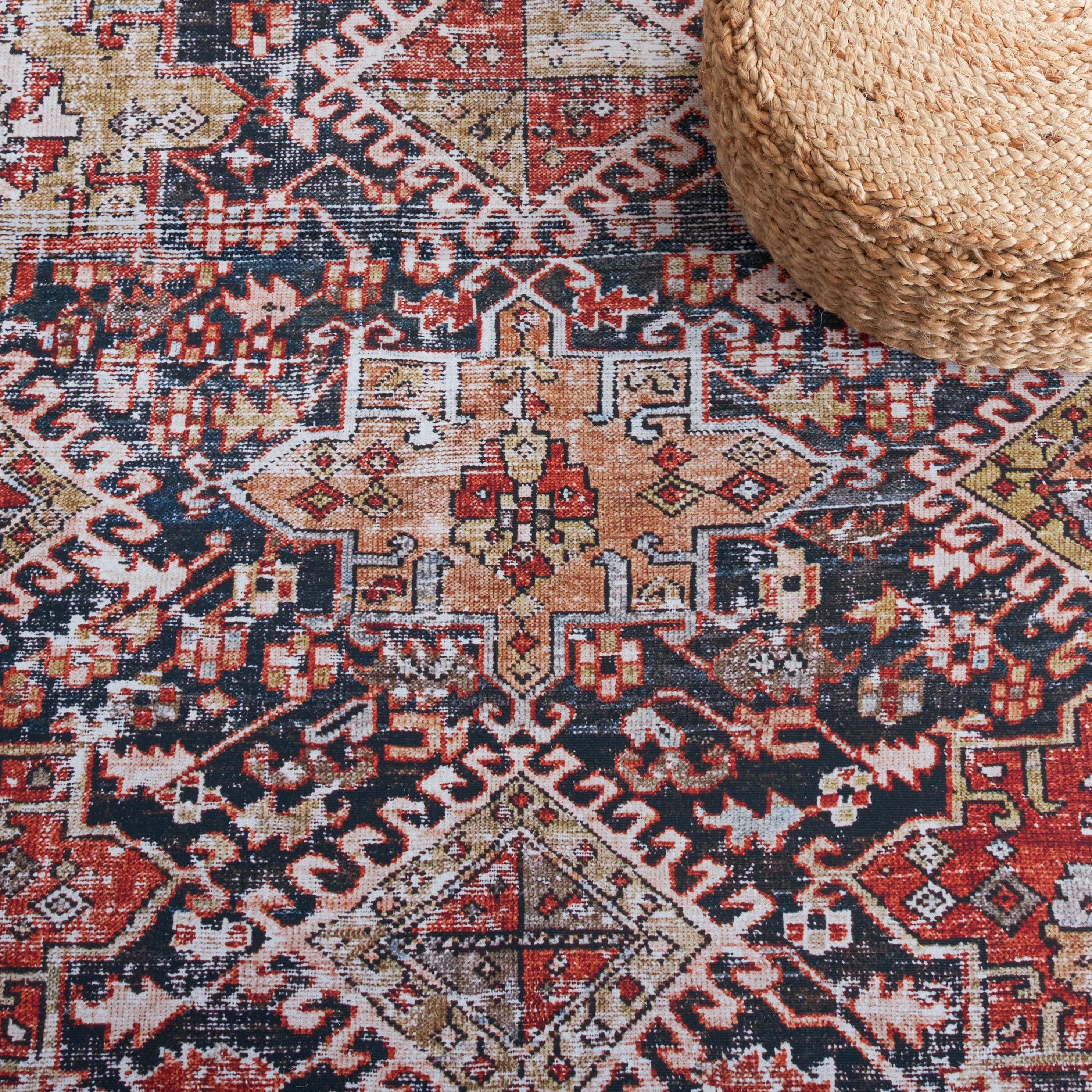 Safavieh Tucson 130 Rug, TSN130 - Navy / Rust