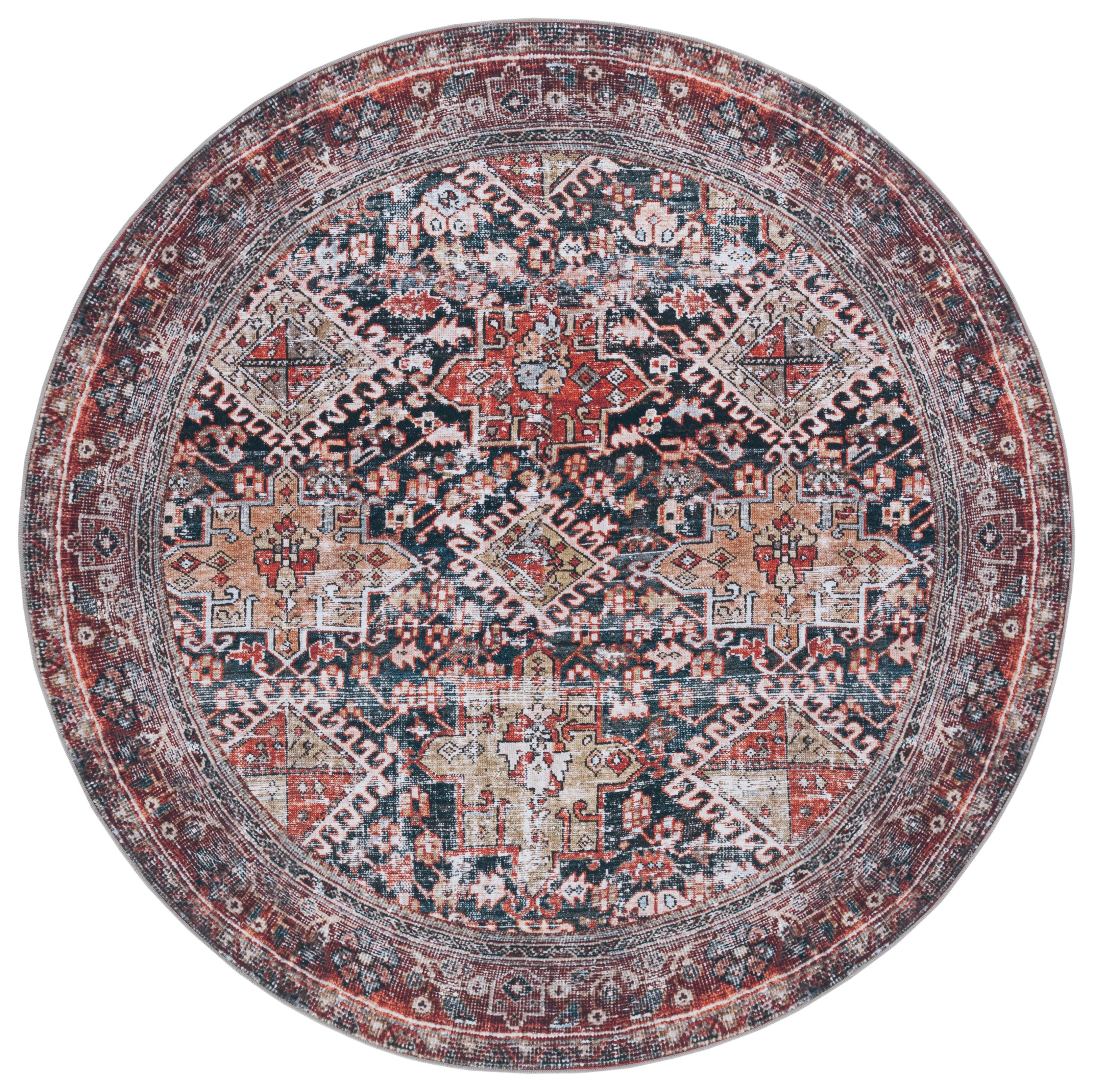 Safavieh Tucson 130 Rug, TSN130 - Navy / Rust