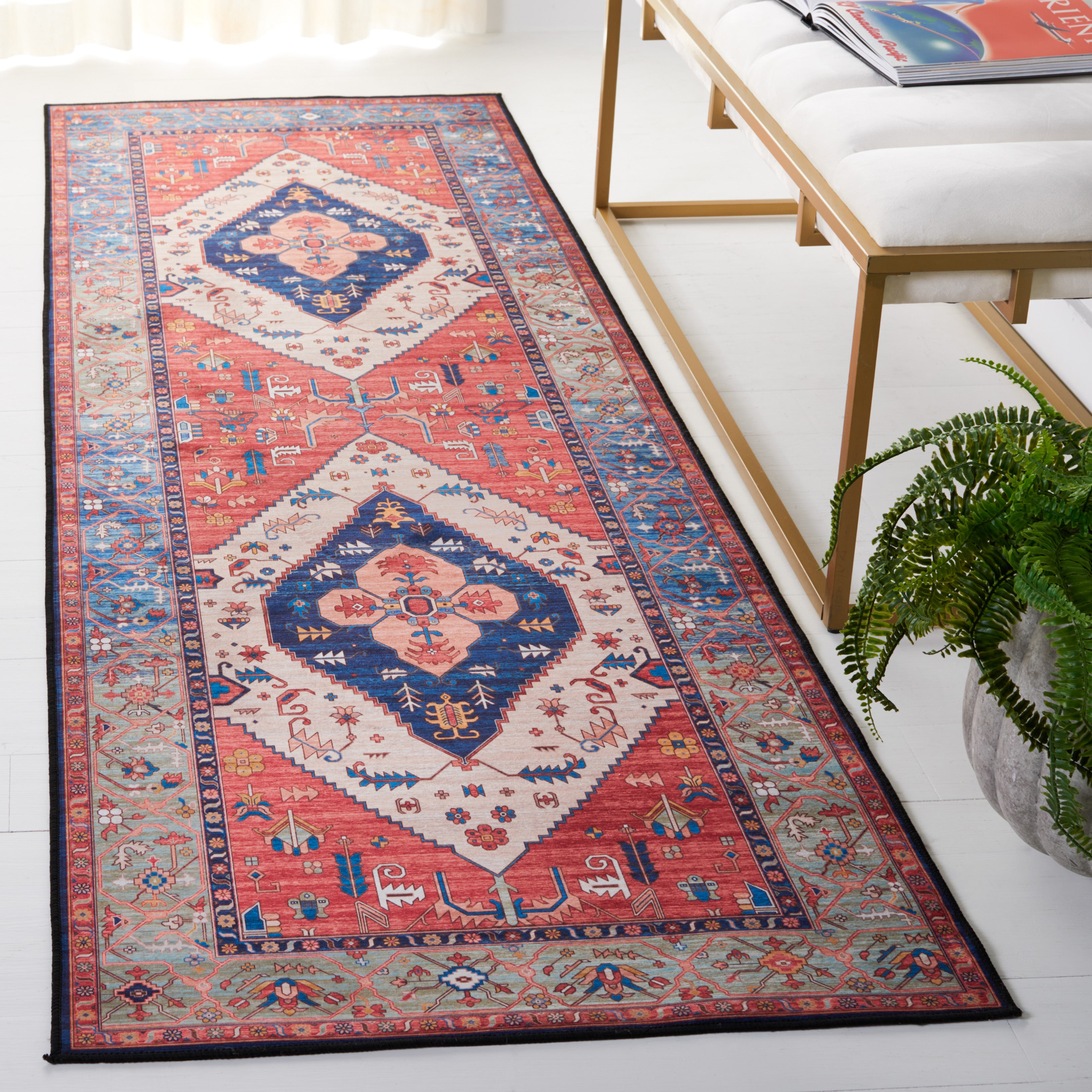 Safavieh Tucson 133 Rug, TSN133 - Rust / Blue