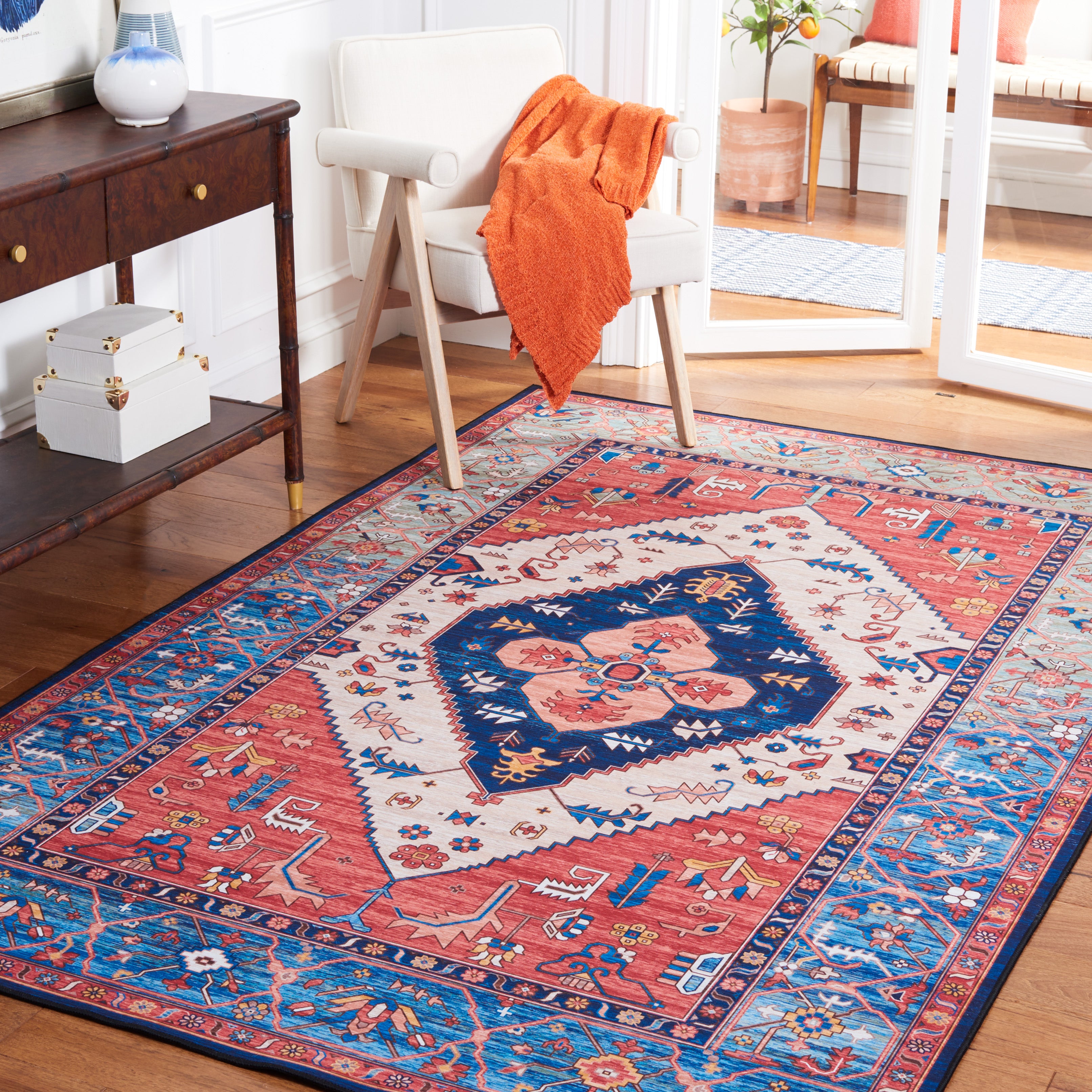Safavieh Tucson 133 Rug, TSN133 - Rust / Blue