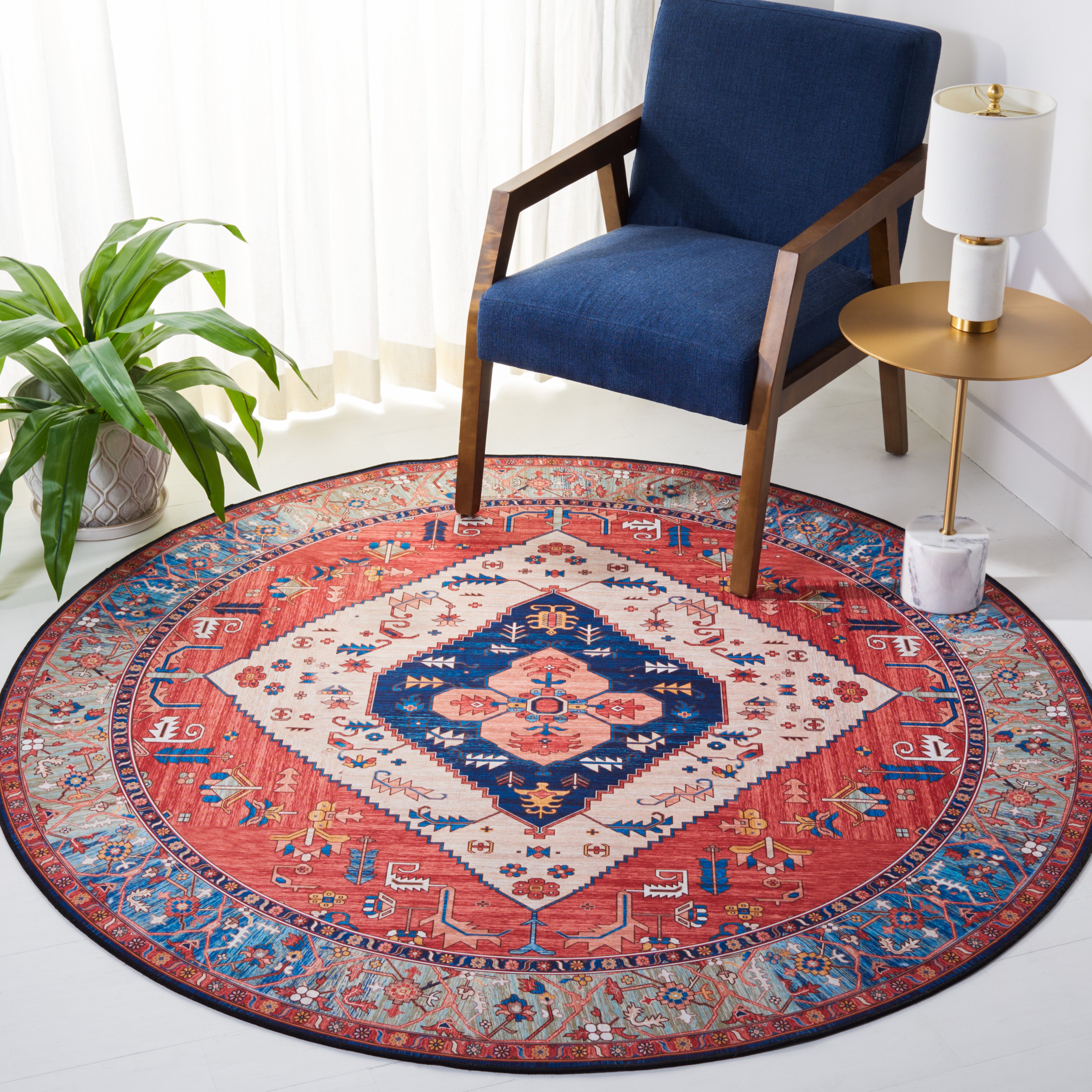 Safavieh Tucson 133 Rug, TSN133 - Rust / Blue