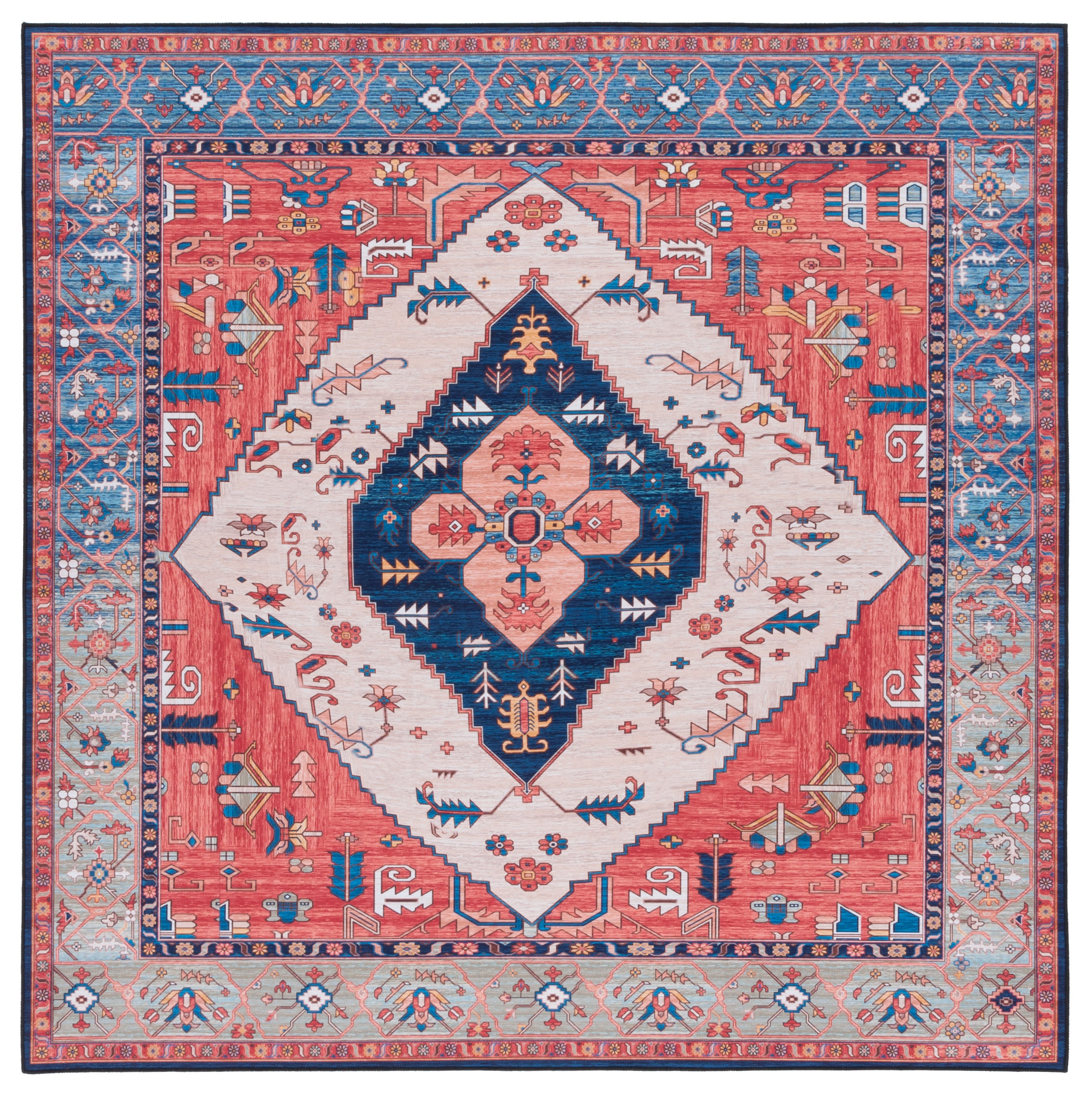 Safavieh Tucson 133 Rug, TSN133 - Rust / Blue