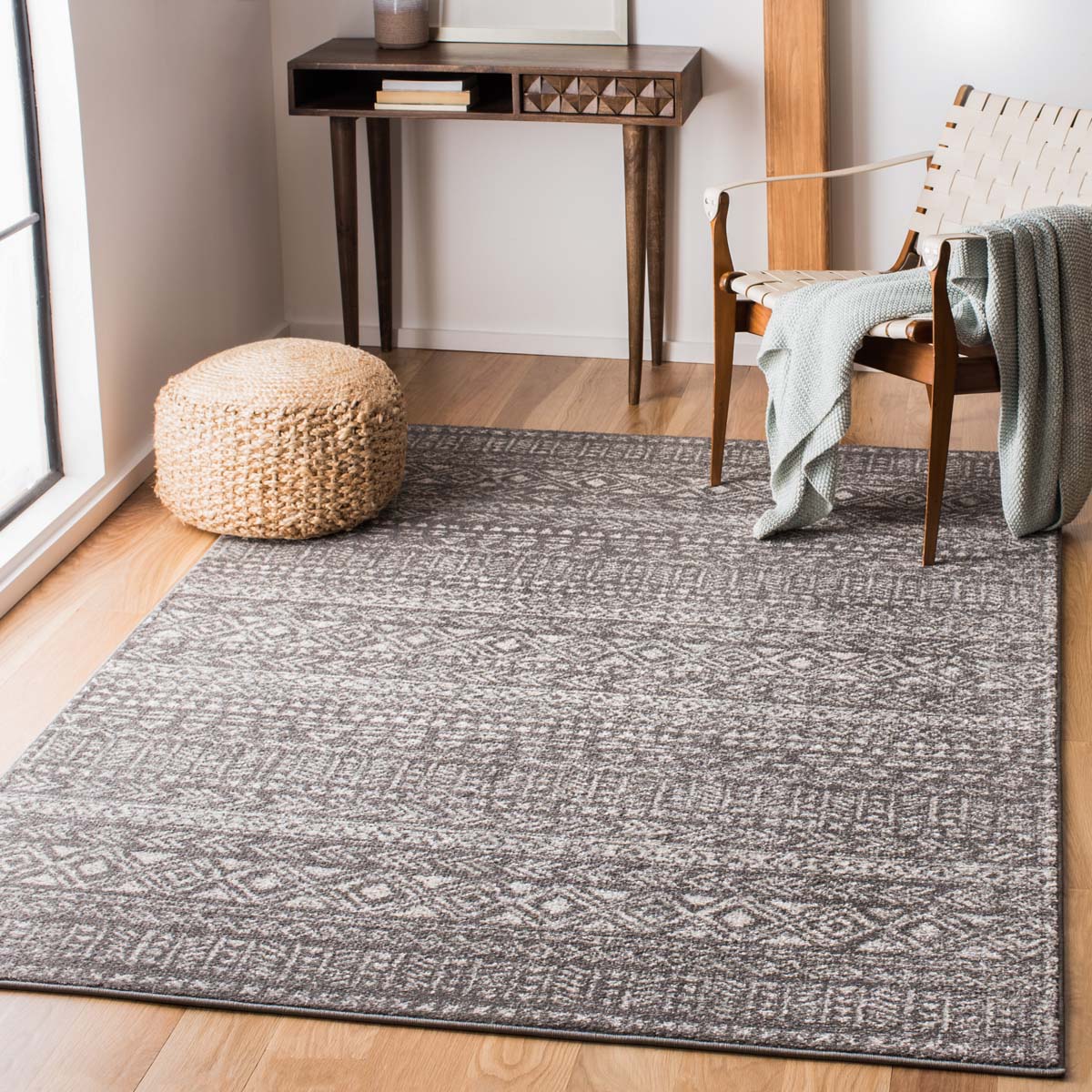 Safavieh Tulum 263 Rug, TUL263 - DARK GREY / IVORY