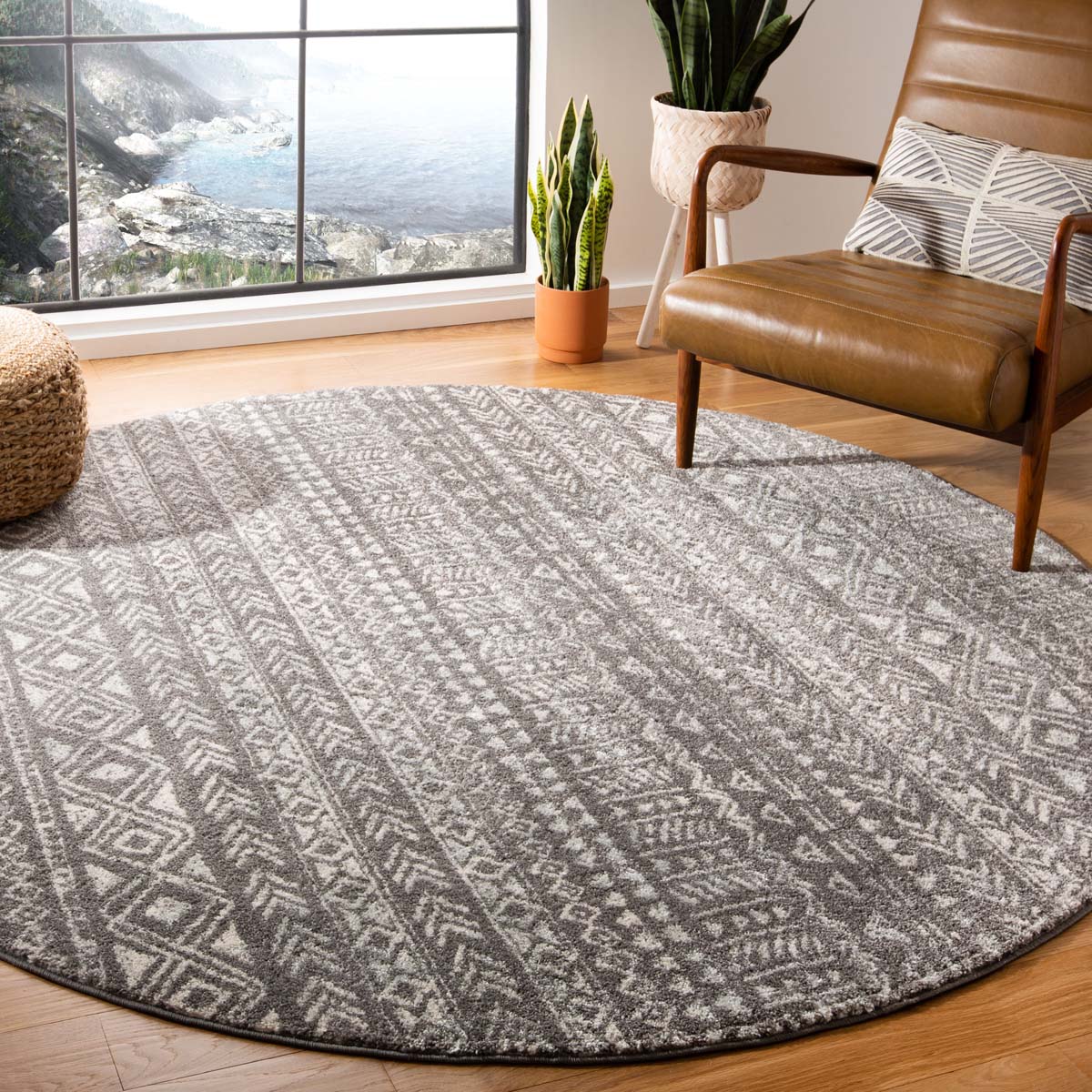 Safavieh Tulum 263 Rug, TUL263 - DARK GREY / IVORY