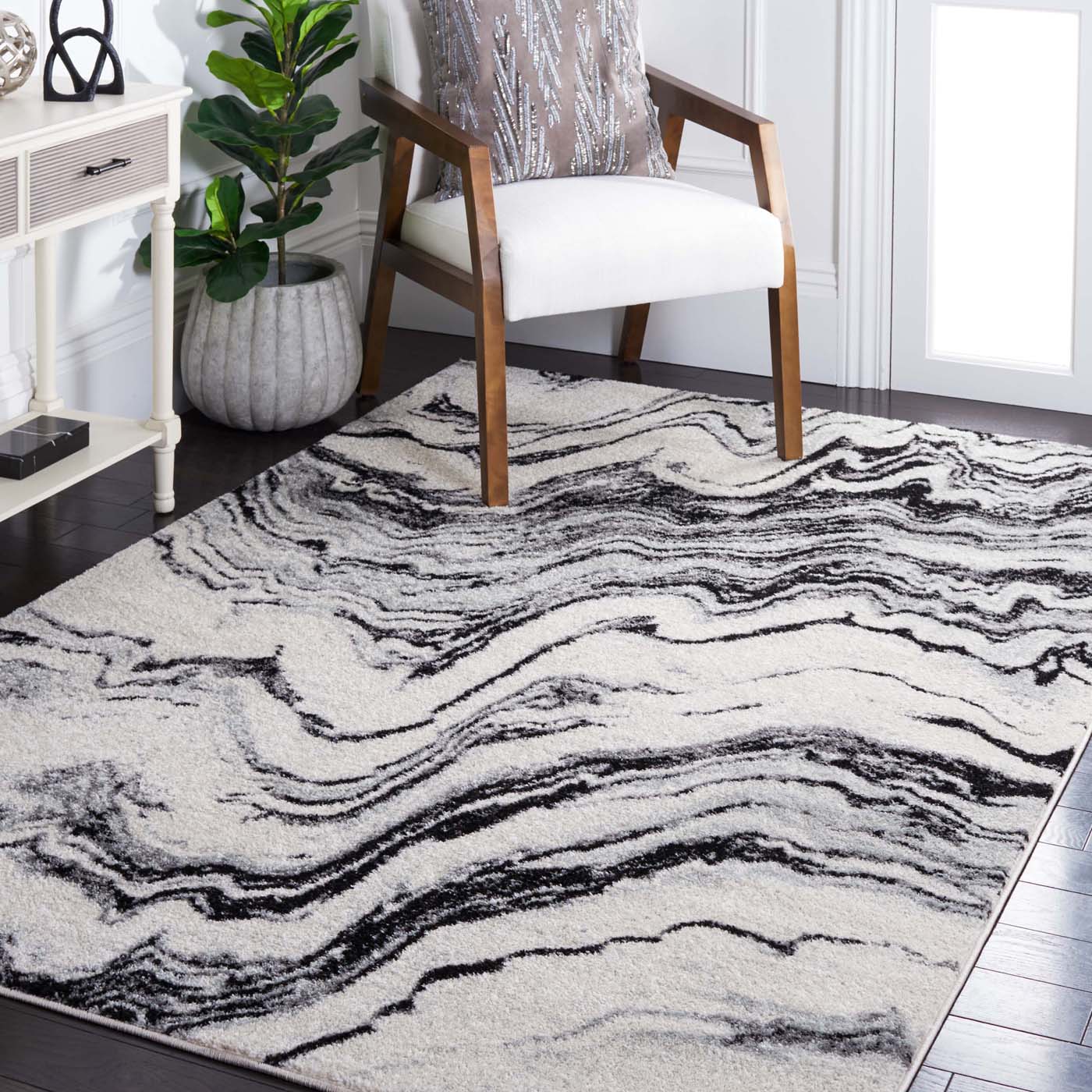 Safavieh Tulum 274 Rug, TUL274 - IVORY / BLACK