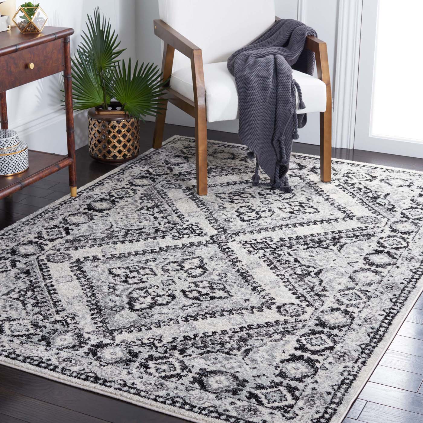 Safavieh Tulum 280 Rug, TUL280 - IVORY / BLACK