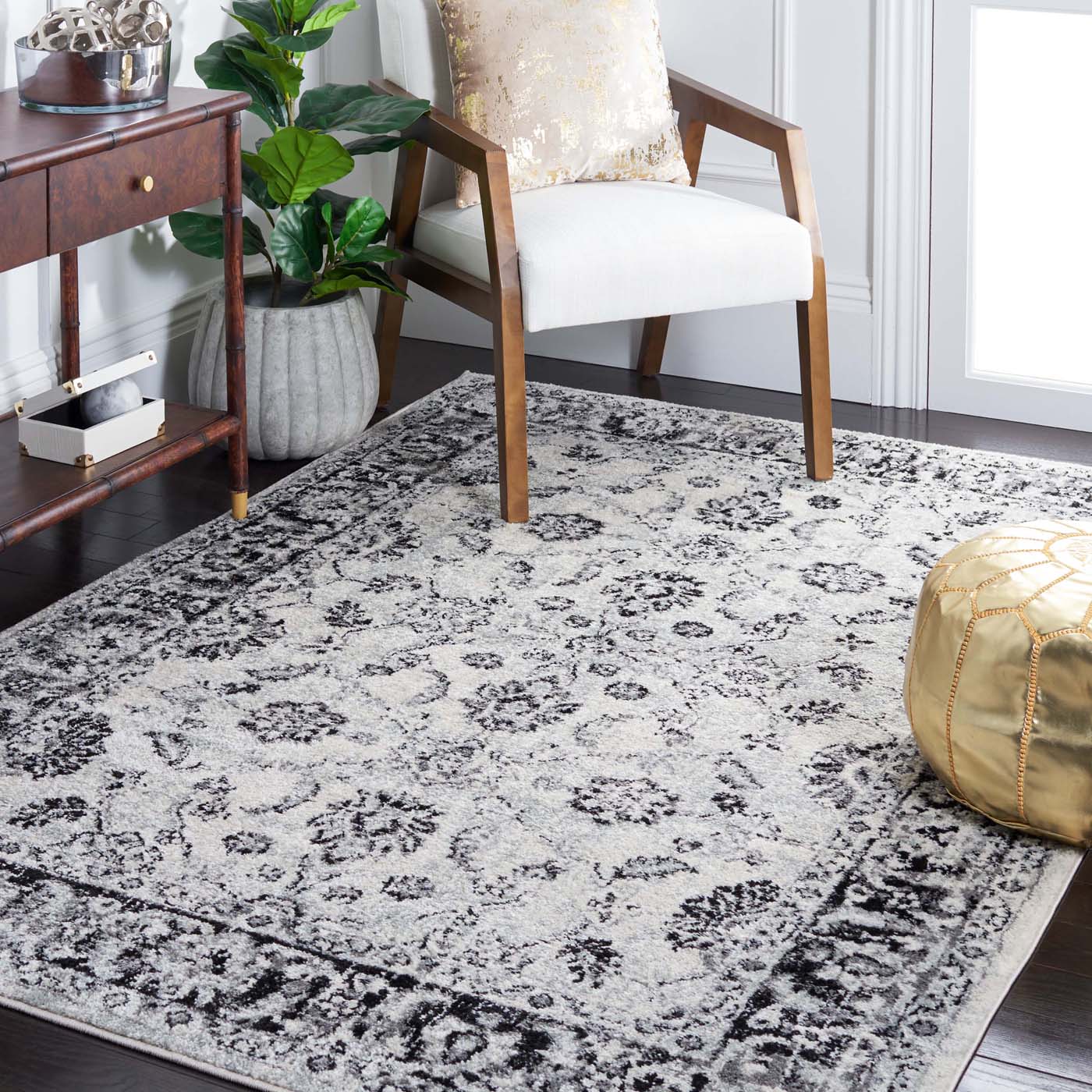 Safavieh Tulum 281 Rug, TUL281 - IVORY / BLACK