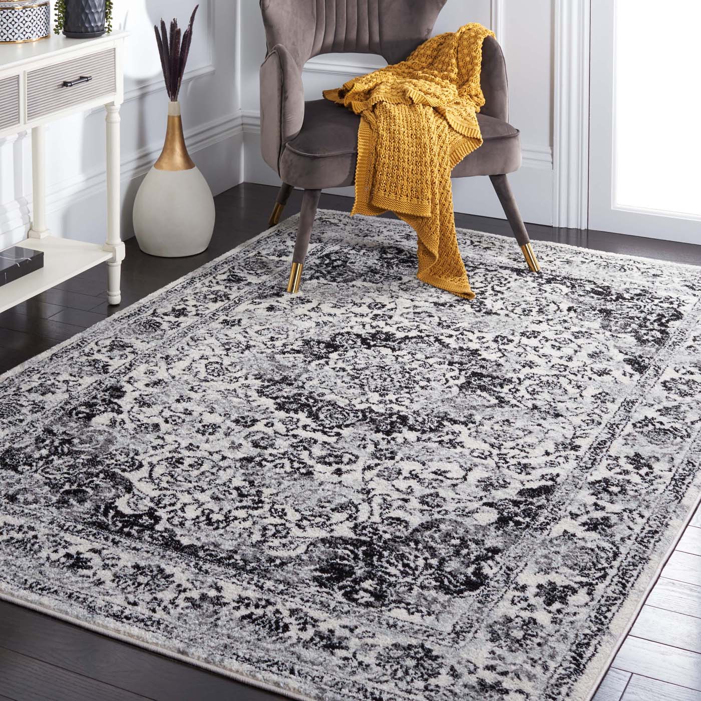 Safavieh Tulum 282 Rug, TUL282 - IVORY / BLACK