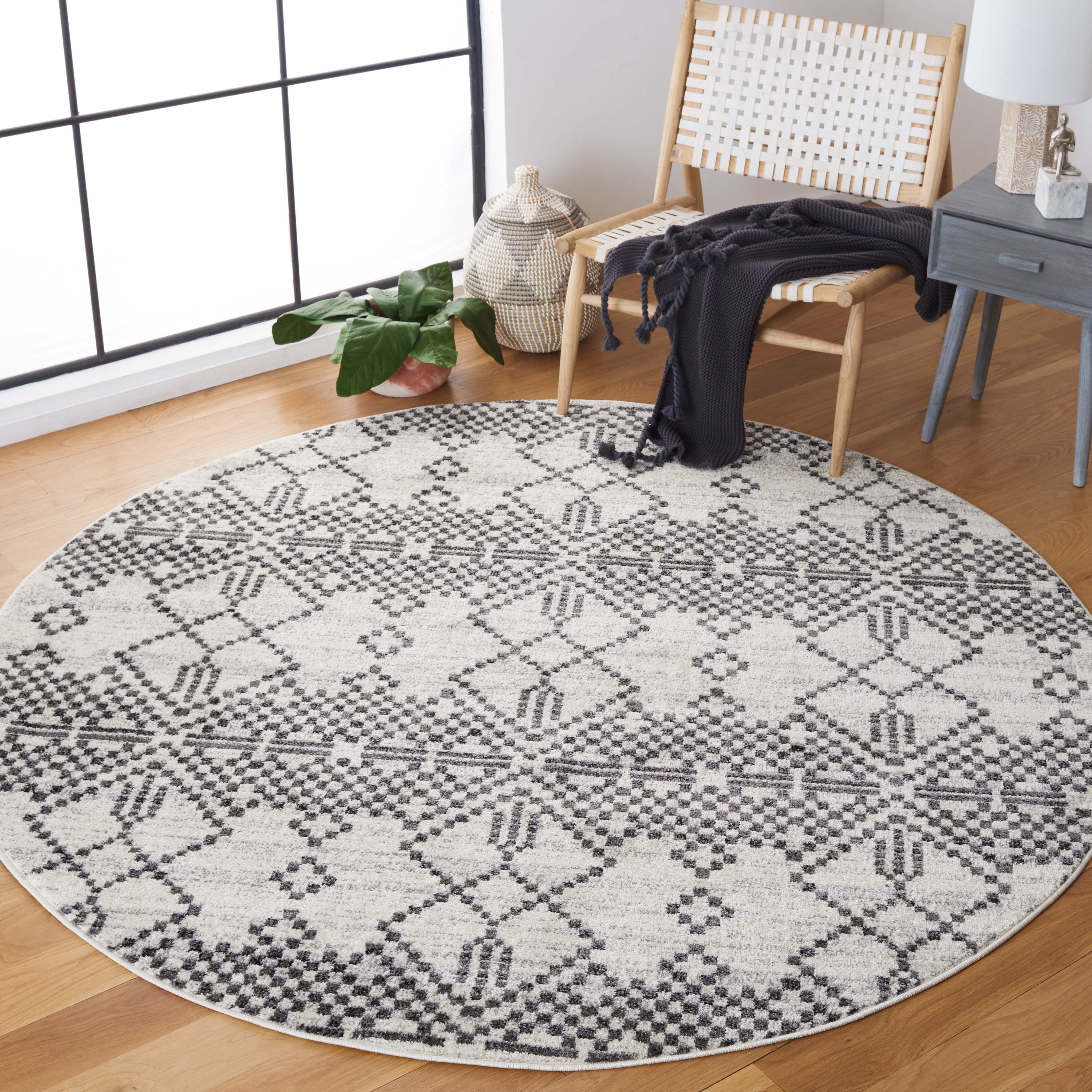 Safavieh Tulum 634 Rug, TUL634 - DARK GREY / IVORY