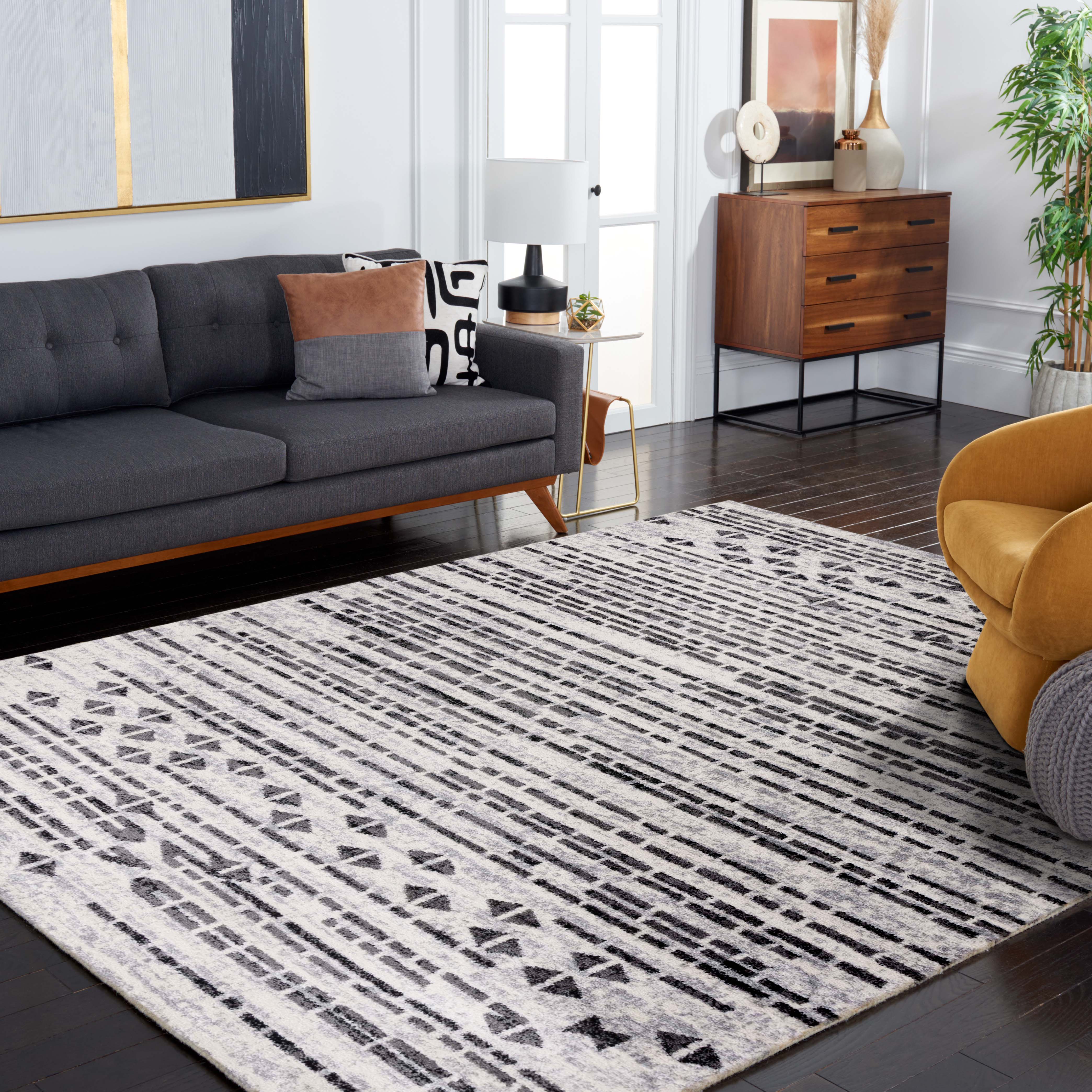 Safavieh Tulum 640 Rug, TUL640 - BLACK / IVORY