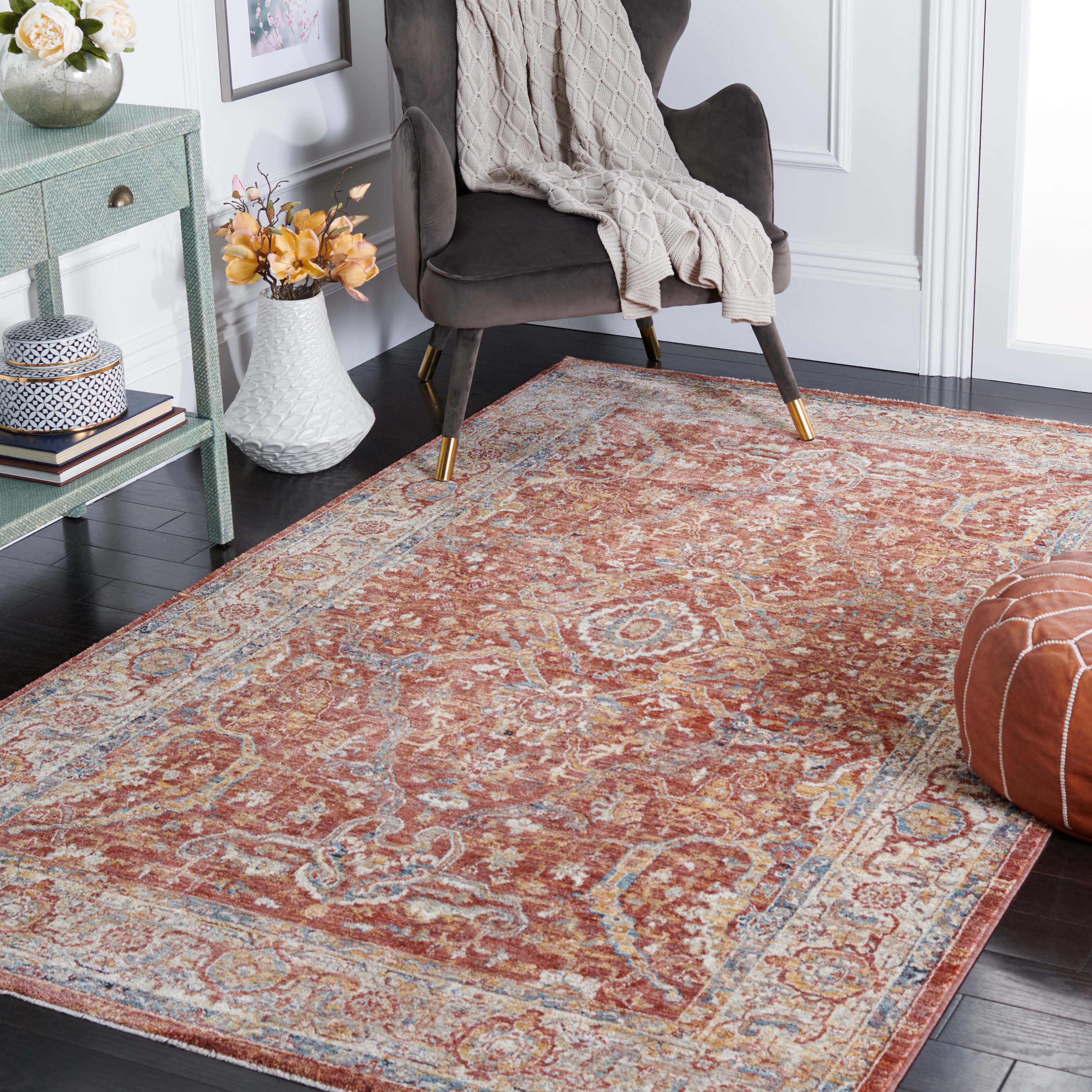 Safavieh Valencia 566 Rug, VAL566 - Rust / Beige