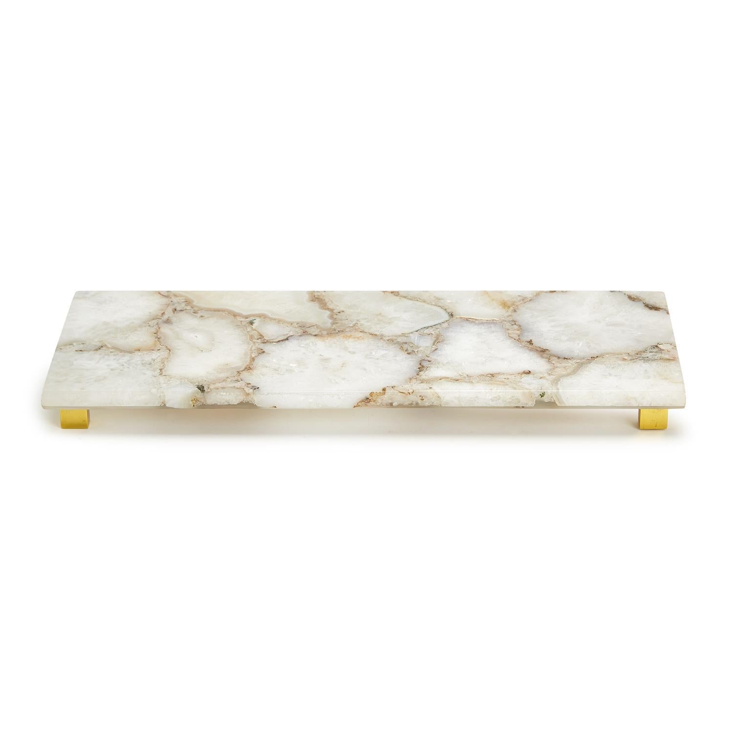 Natural Agate Decorative Footed Tray