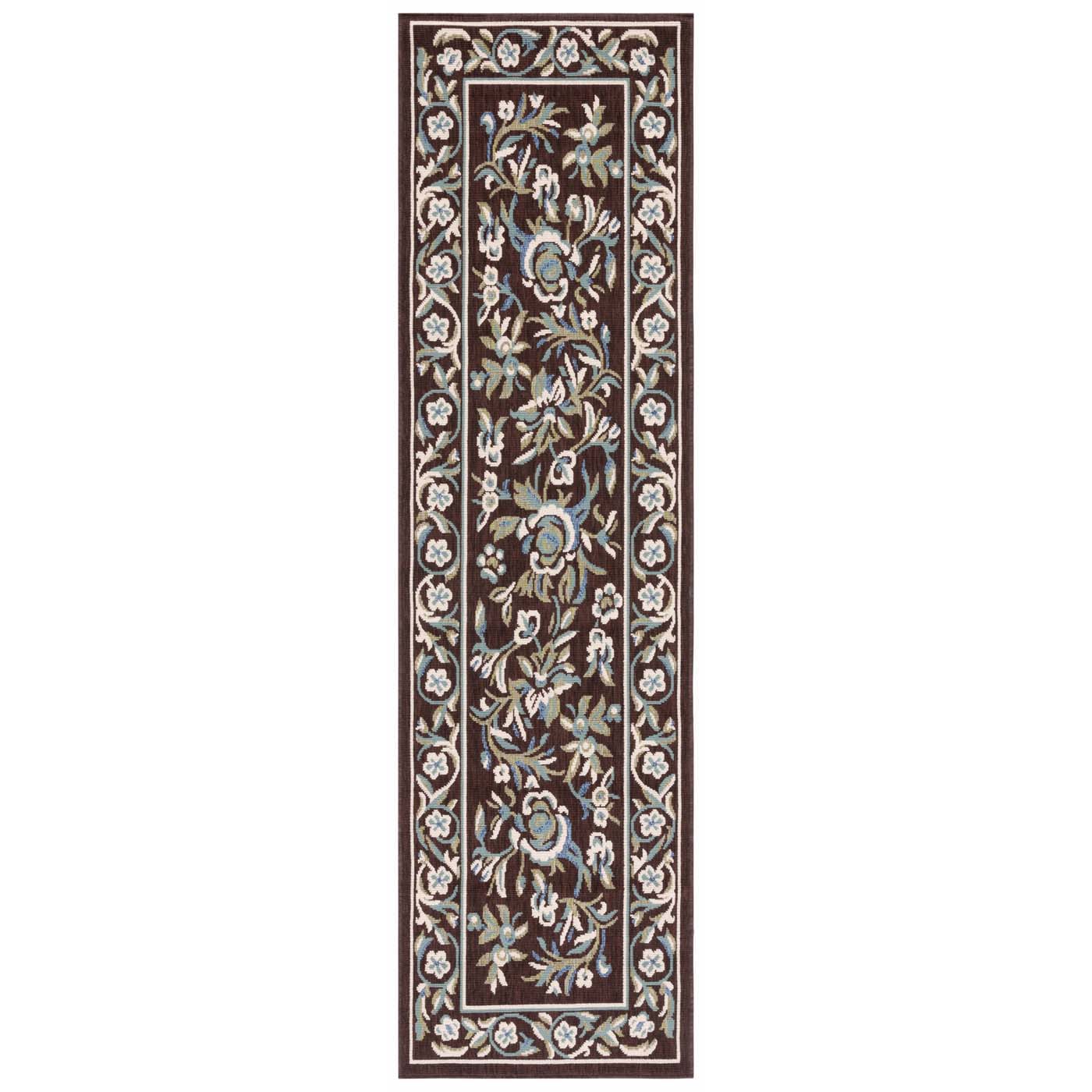Safavieh Veranda 011 Rug, VER011 - Chocolate / Aqua