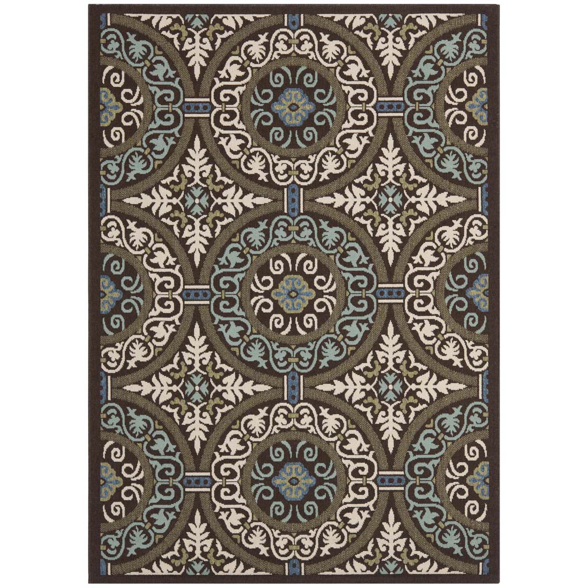 Safavieh Veranda 055 Rug, VER055 - Chocolate / Cream